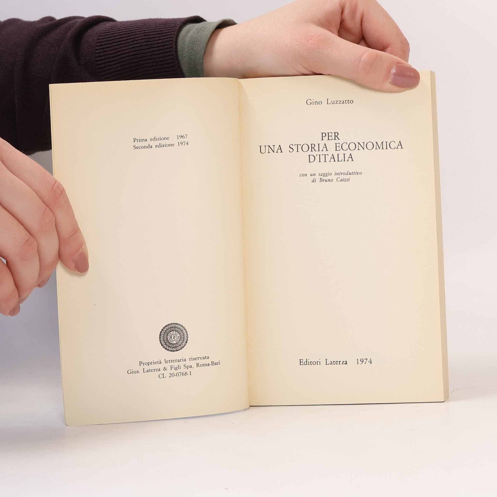 Gino Luzzatto Per una storia economica d'Italia