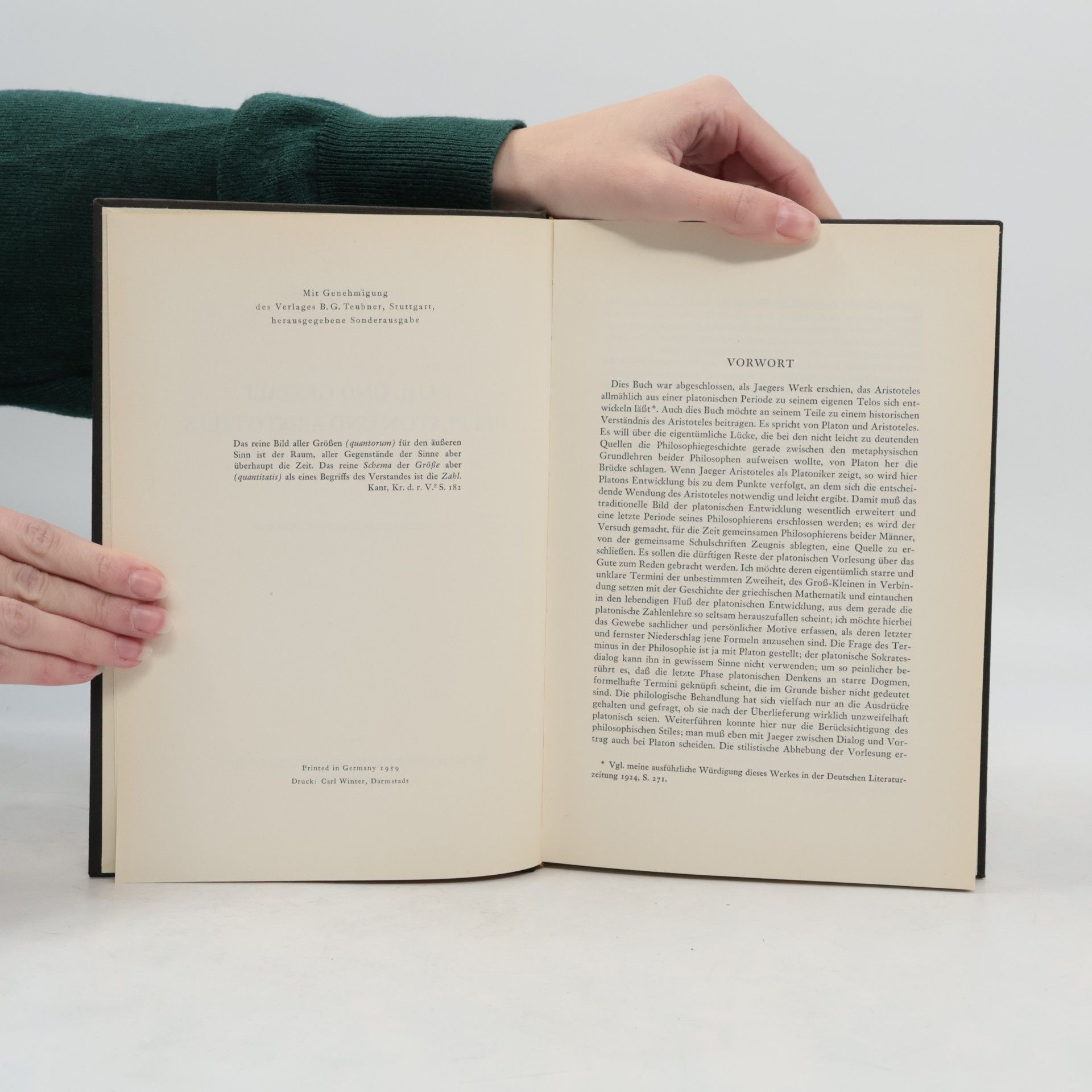 Julius Stenzel Zahl und Gestalt bei Platon und Aristoteles