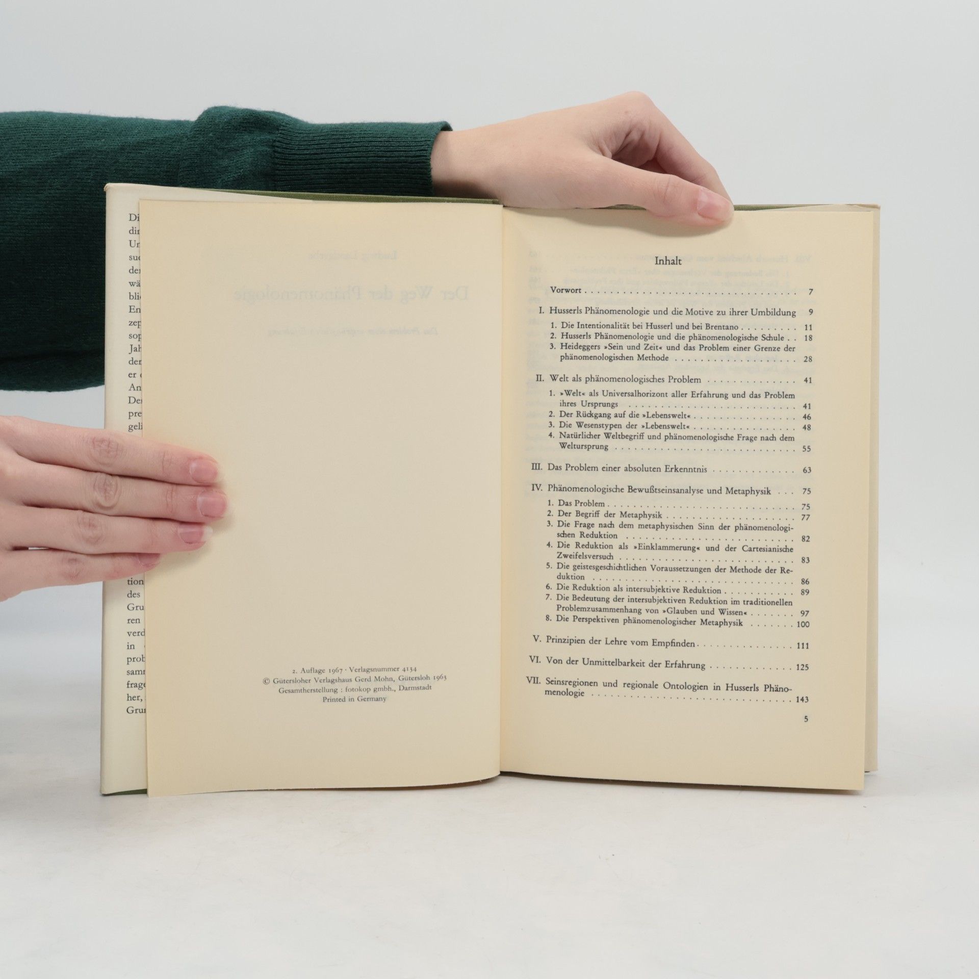 Ludwig Landgrebe Der Weg der Phänomenologie