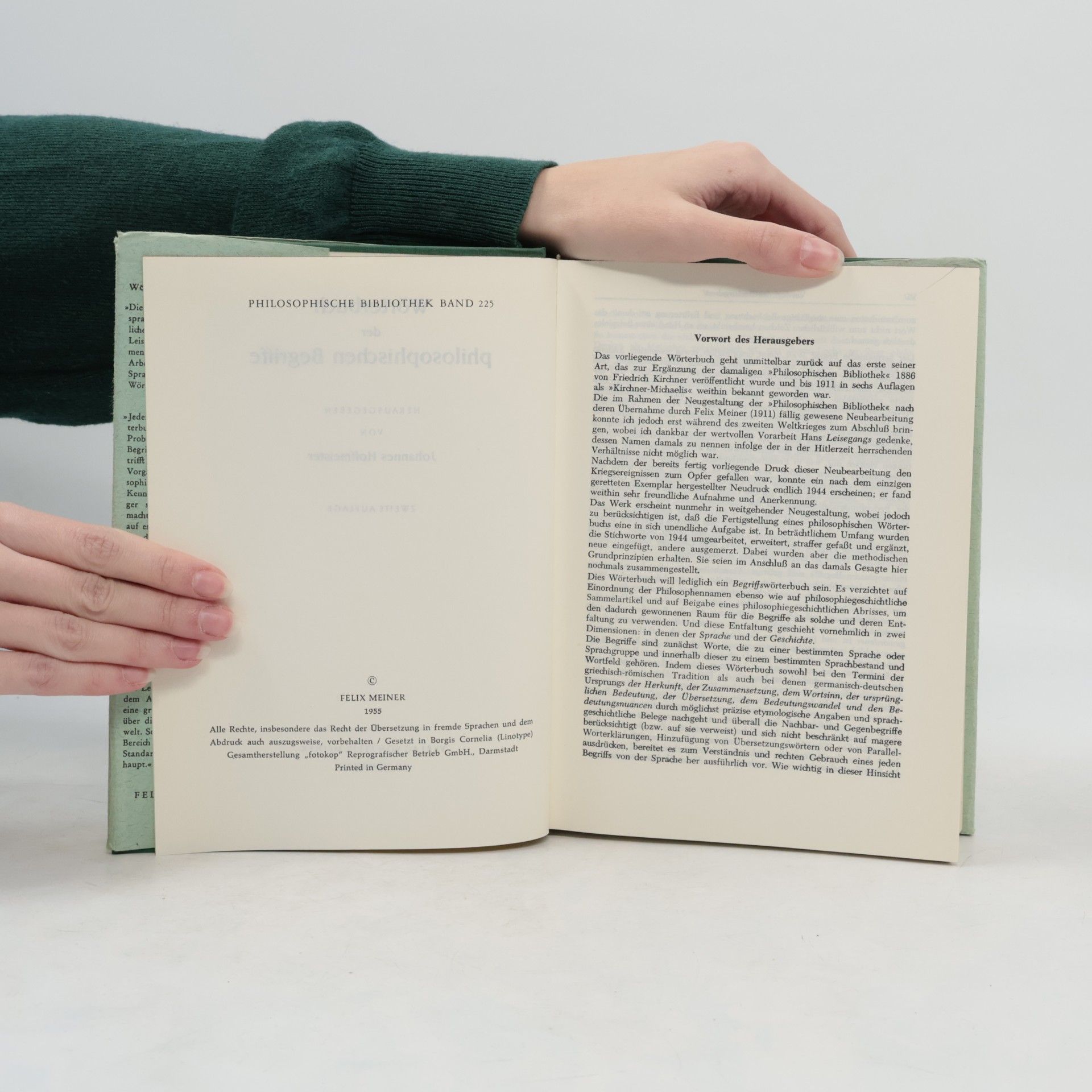 Johannes Hoffmeister Wörterbuch der philosophischen Begriffe