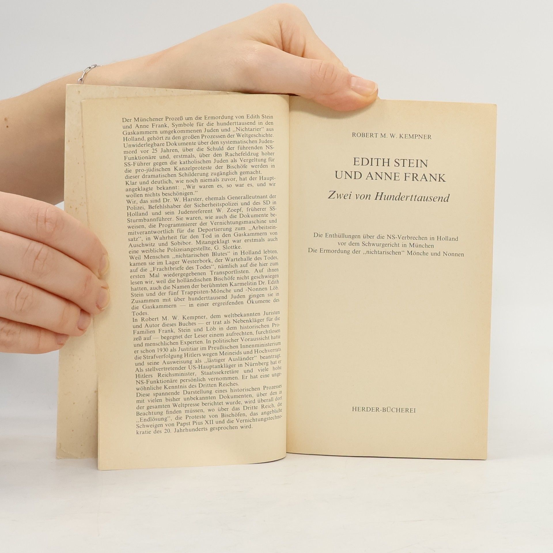 Robert Maximilian Wasili Kempner Edith Stein und Anne Frank