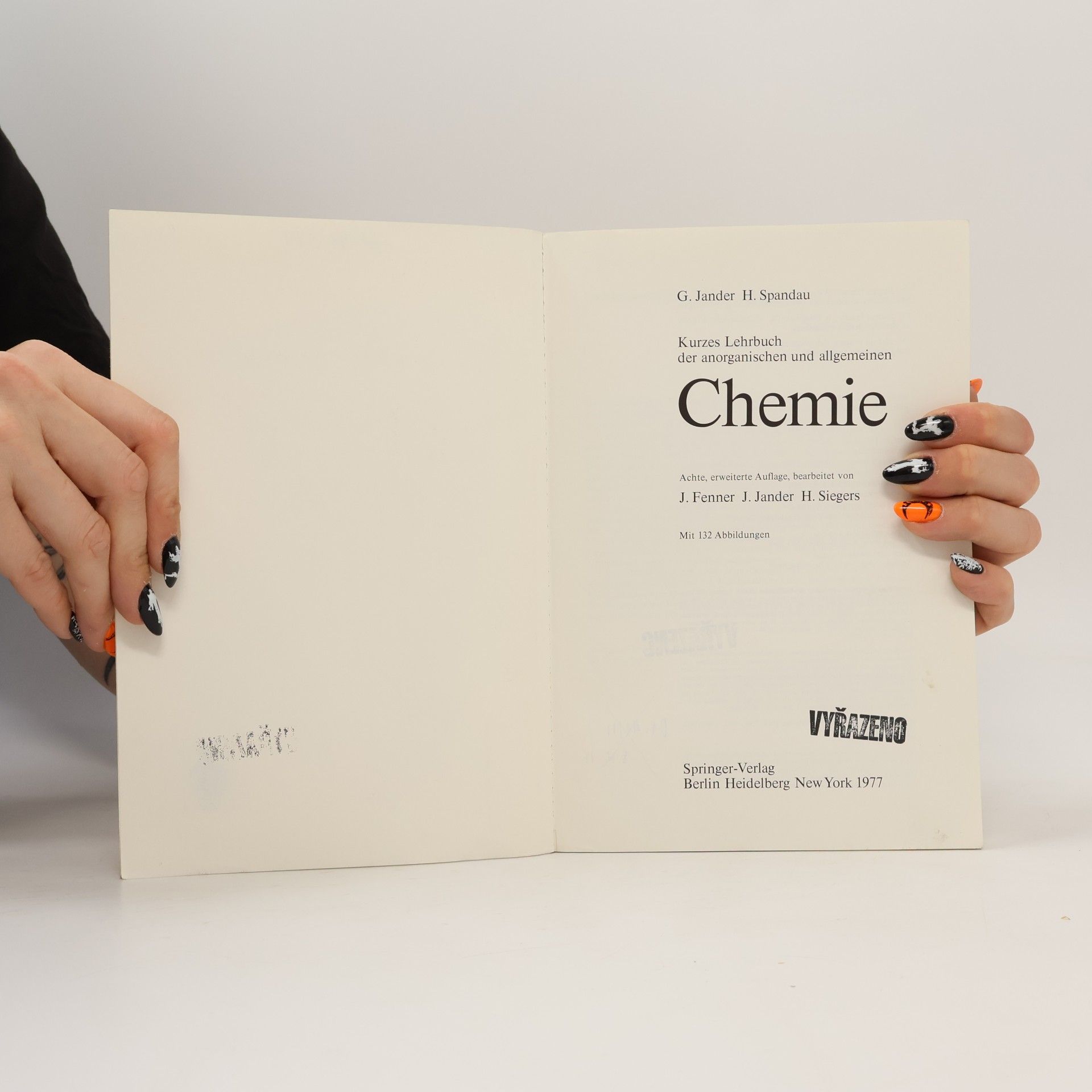 Gerhart Jander Kurzes Lehrbuch der anorganischen und allgemeinen Chemie