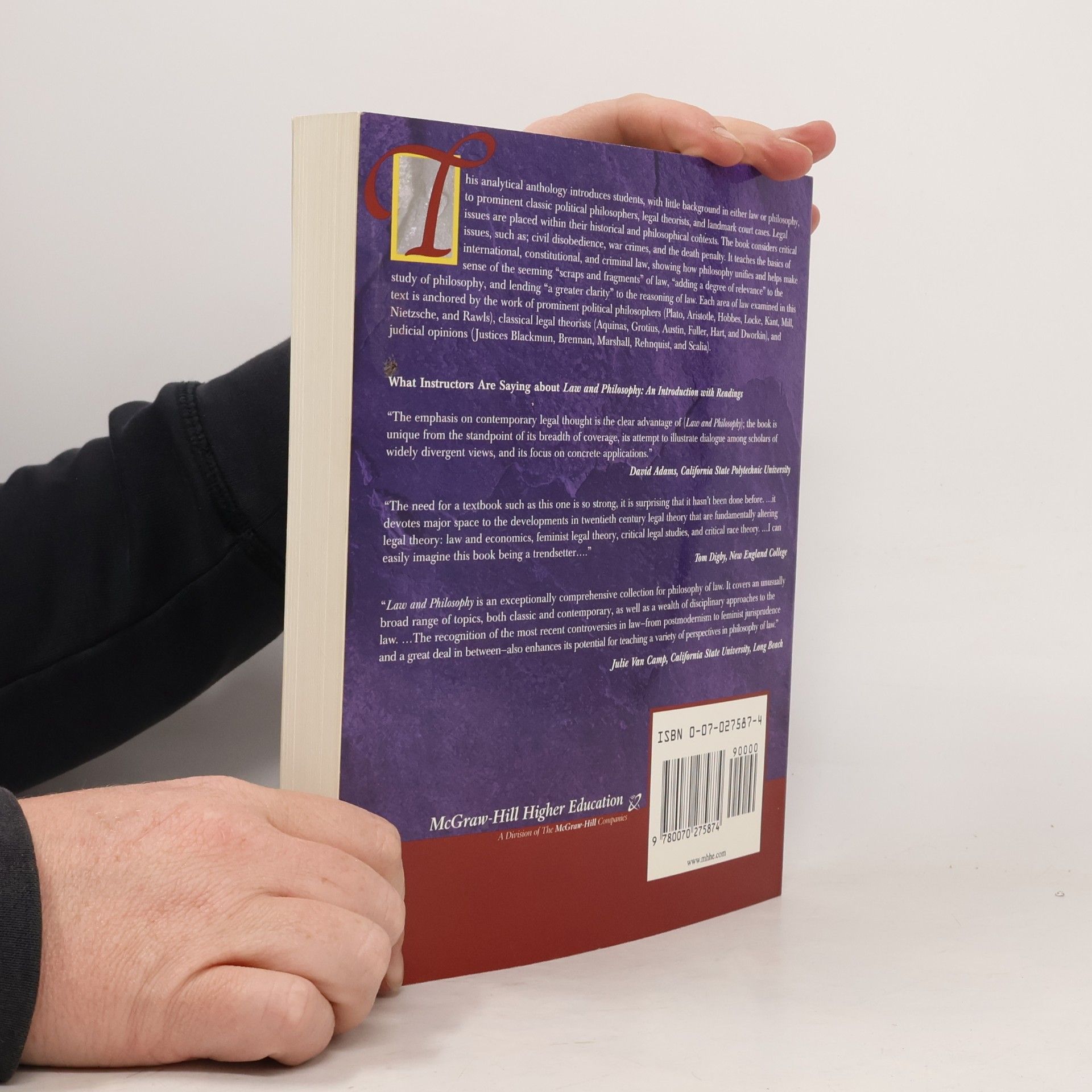 Thomas W. Simon Law and philosophy : an introduction with readings