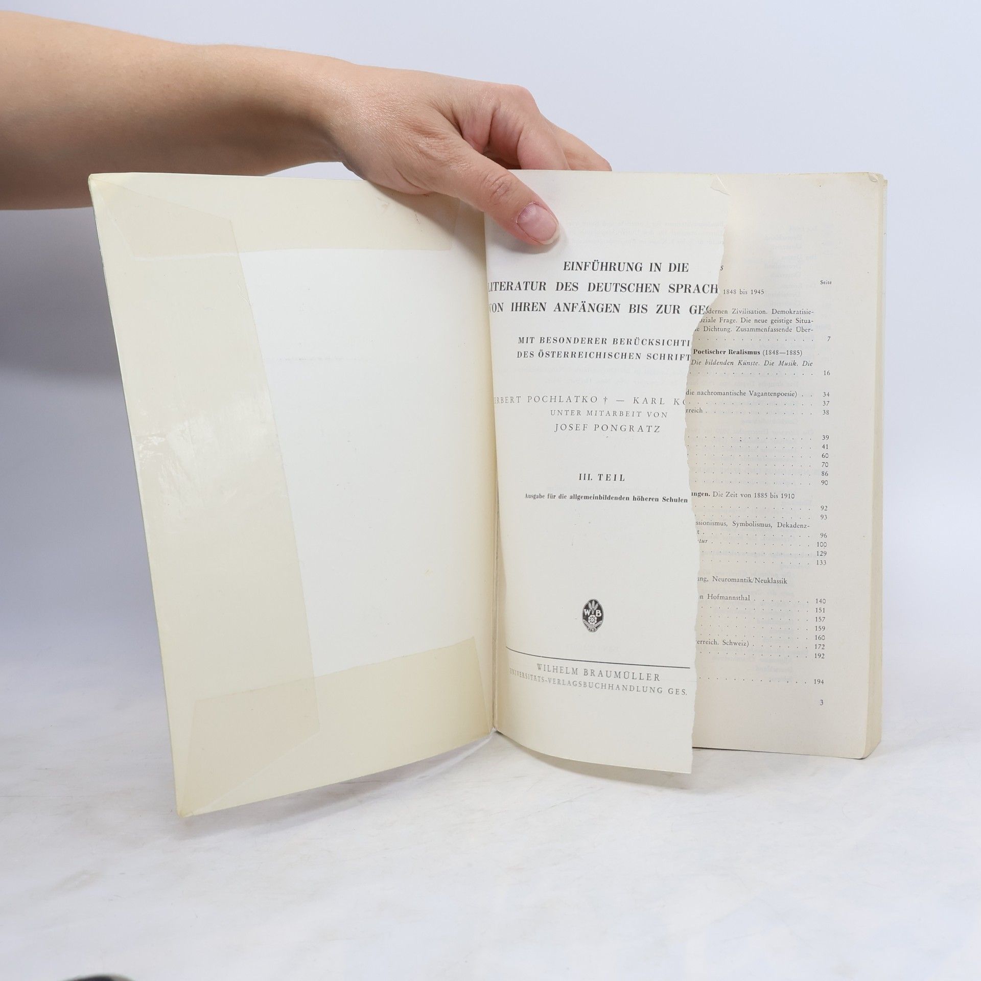 Herbert Pochlatko Einführung in die Literatur des deutschen Sprachraumes