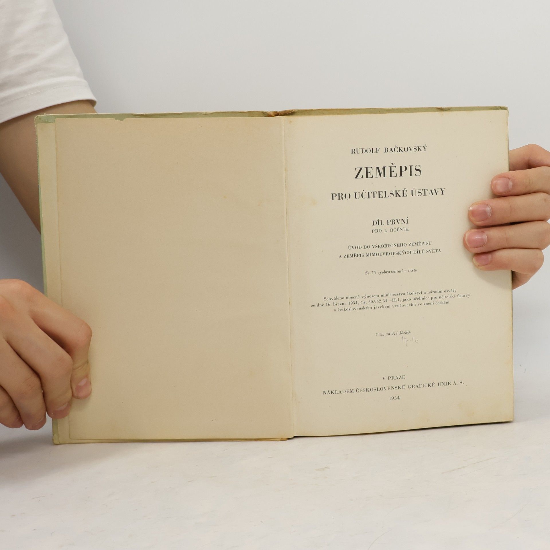 Rudolf Bačkovský Zeměpis pro učitelské ústavy I.