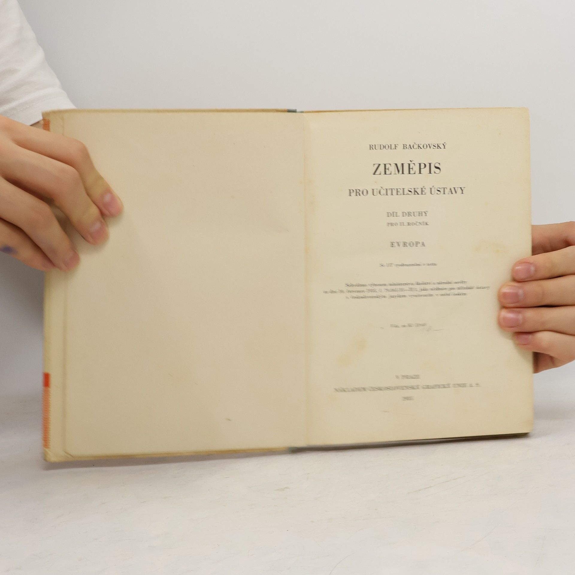 Rudolf Bačkovský Zeměpis pro učitelské ústavy II.