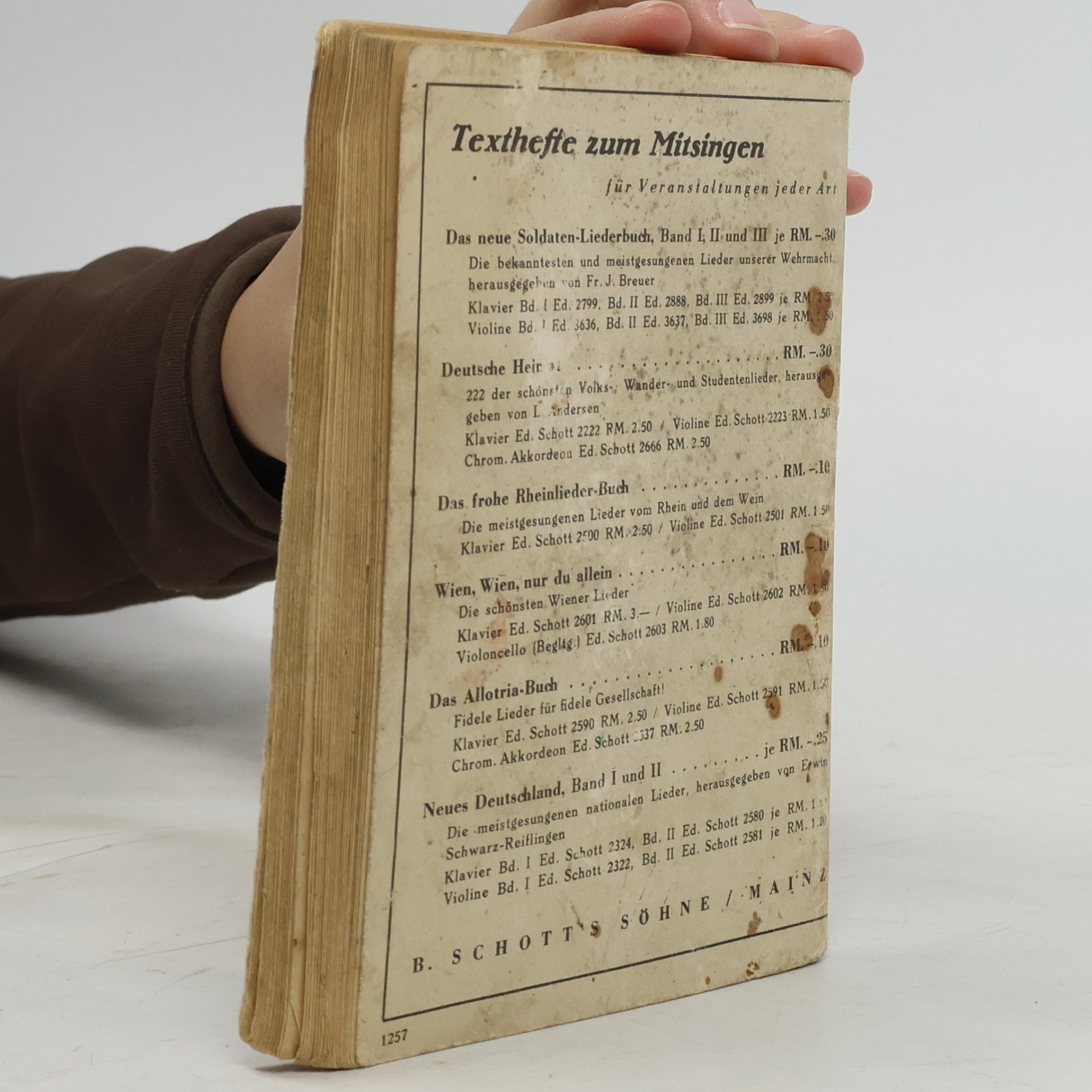 F. J. Breuer Das Neue Soldaten Liederbuch