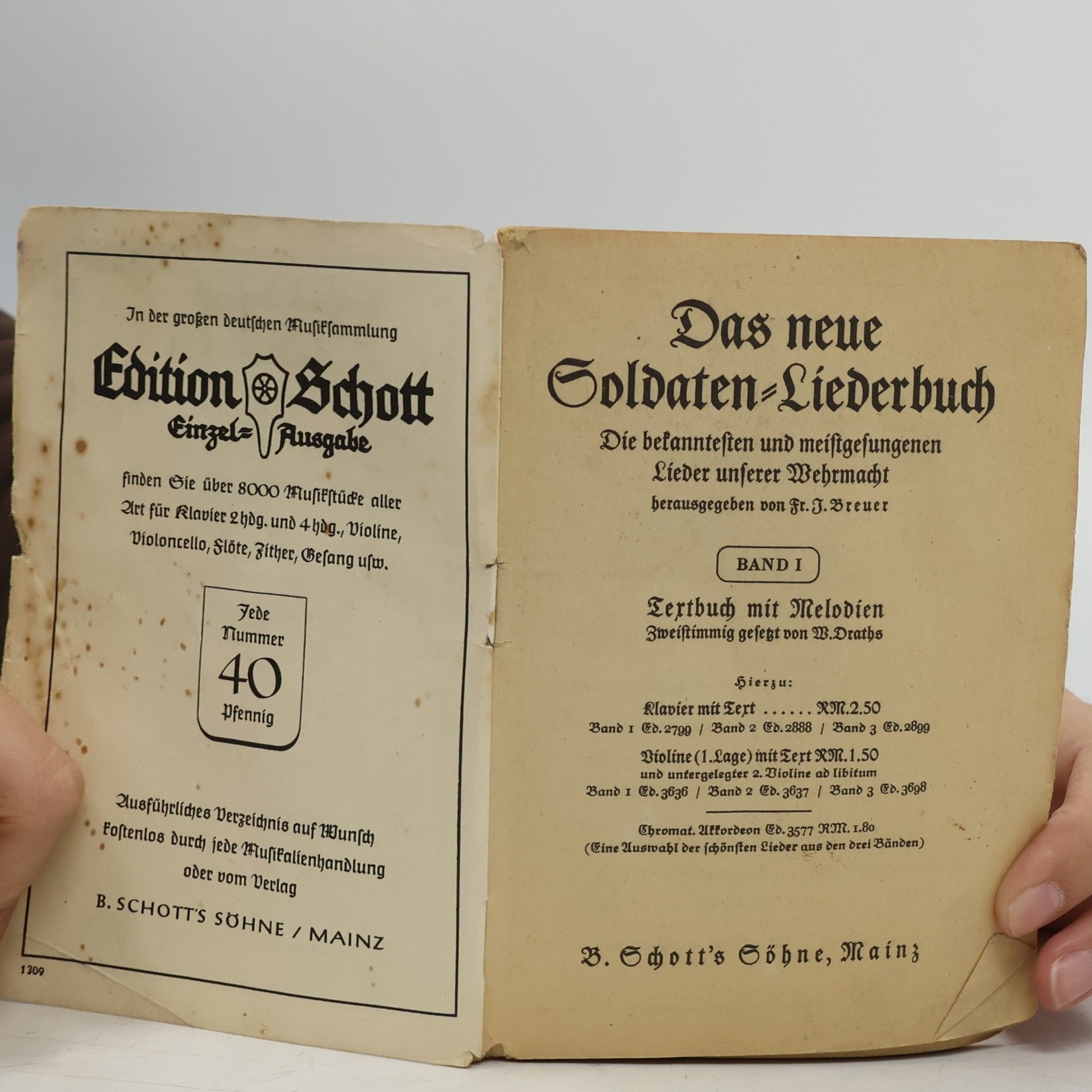 F. J. Breuer Das Neue Soldaten Liederbuch