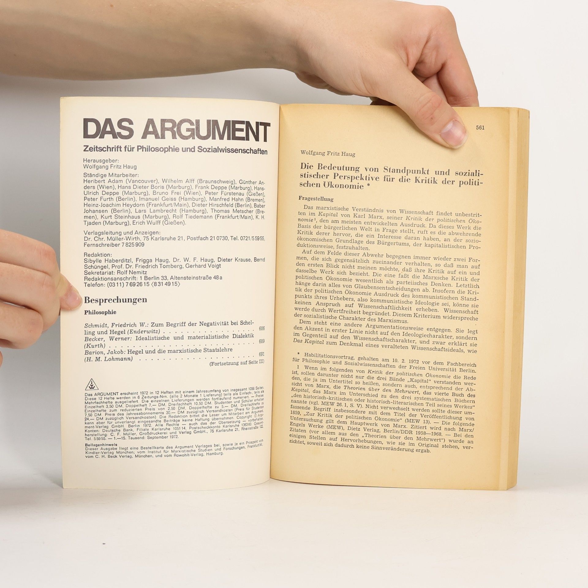 Various authors Das Argument 74. Heft 7/8