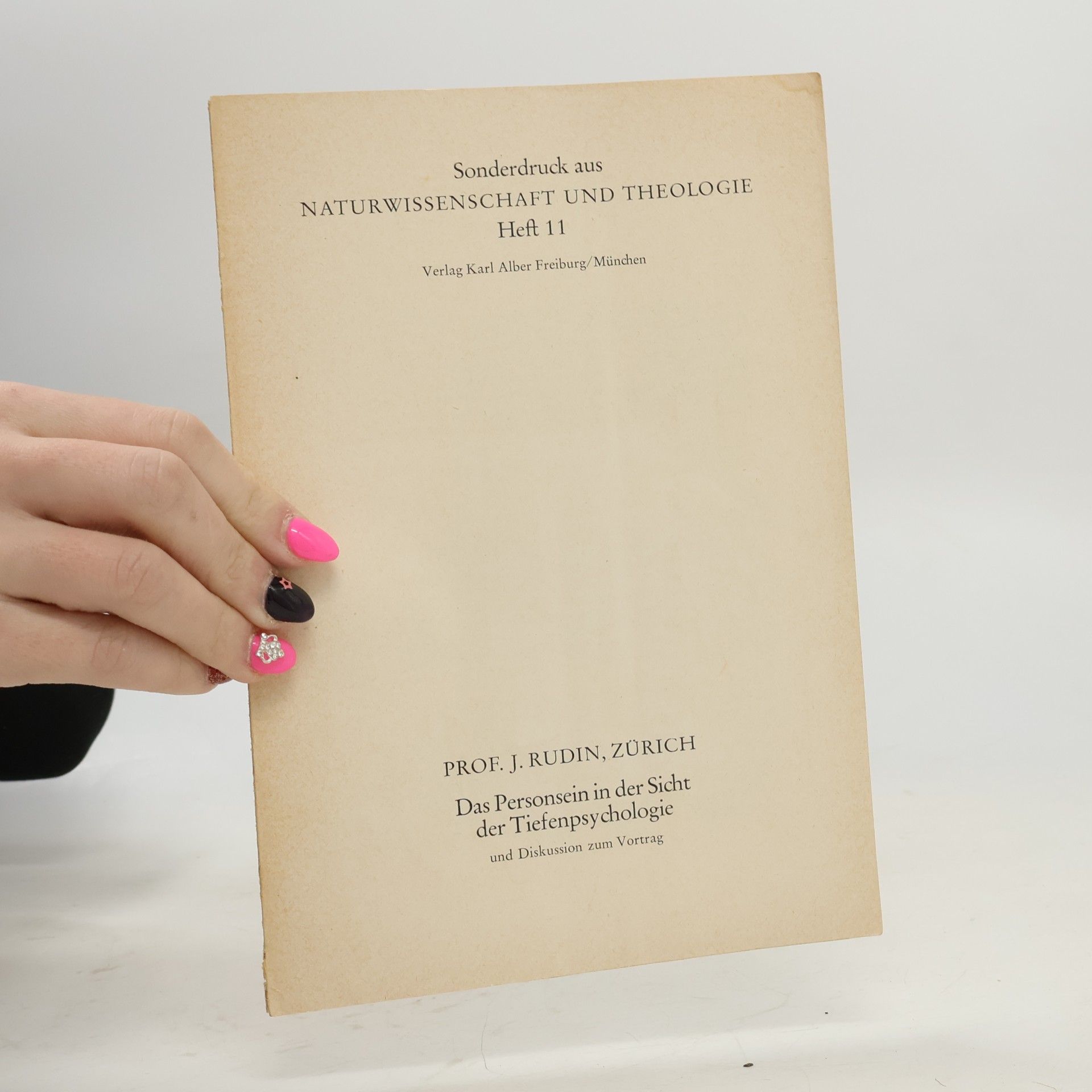 J. Rudin Das Personsein in der Sicht der Tiefenpsychologie