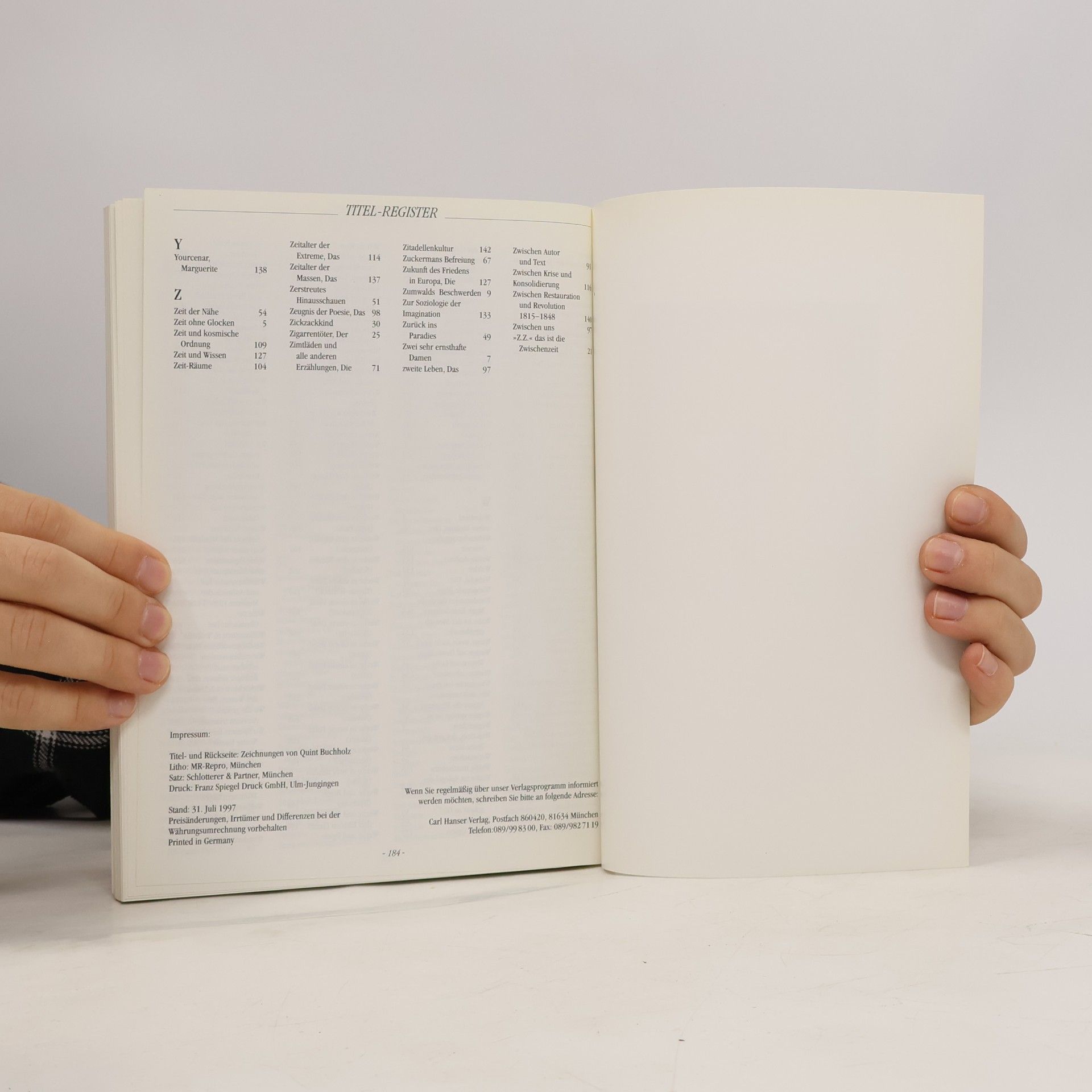 Various authors Gesamtverzeichnis 1998/99