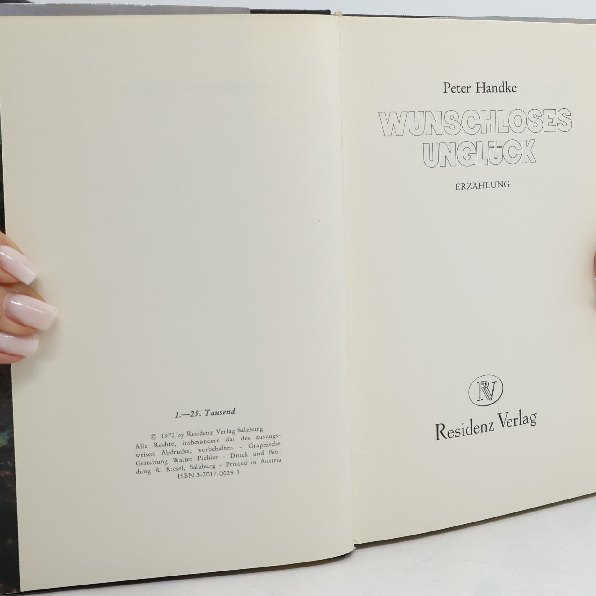Peter Handke Wunschloses Unglück