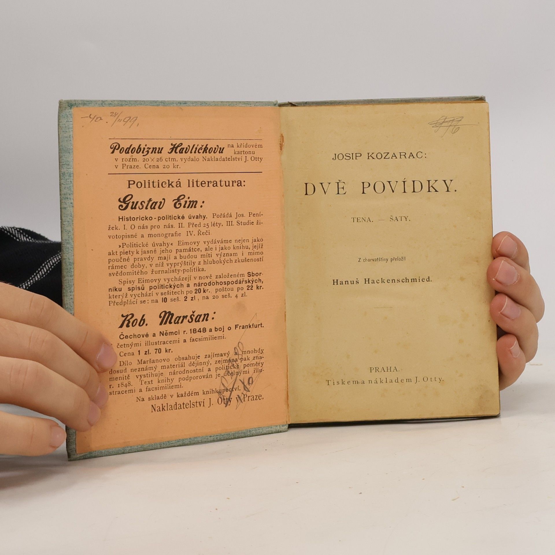 Josip Kozarac Dvě povídky