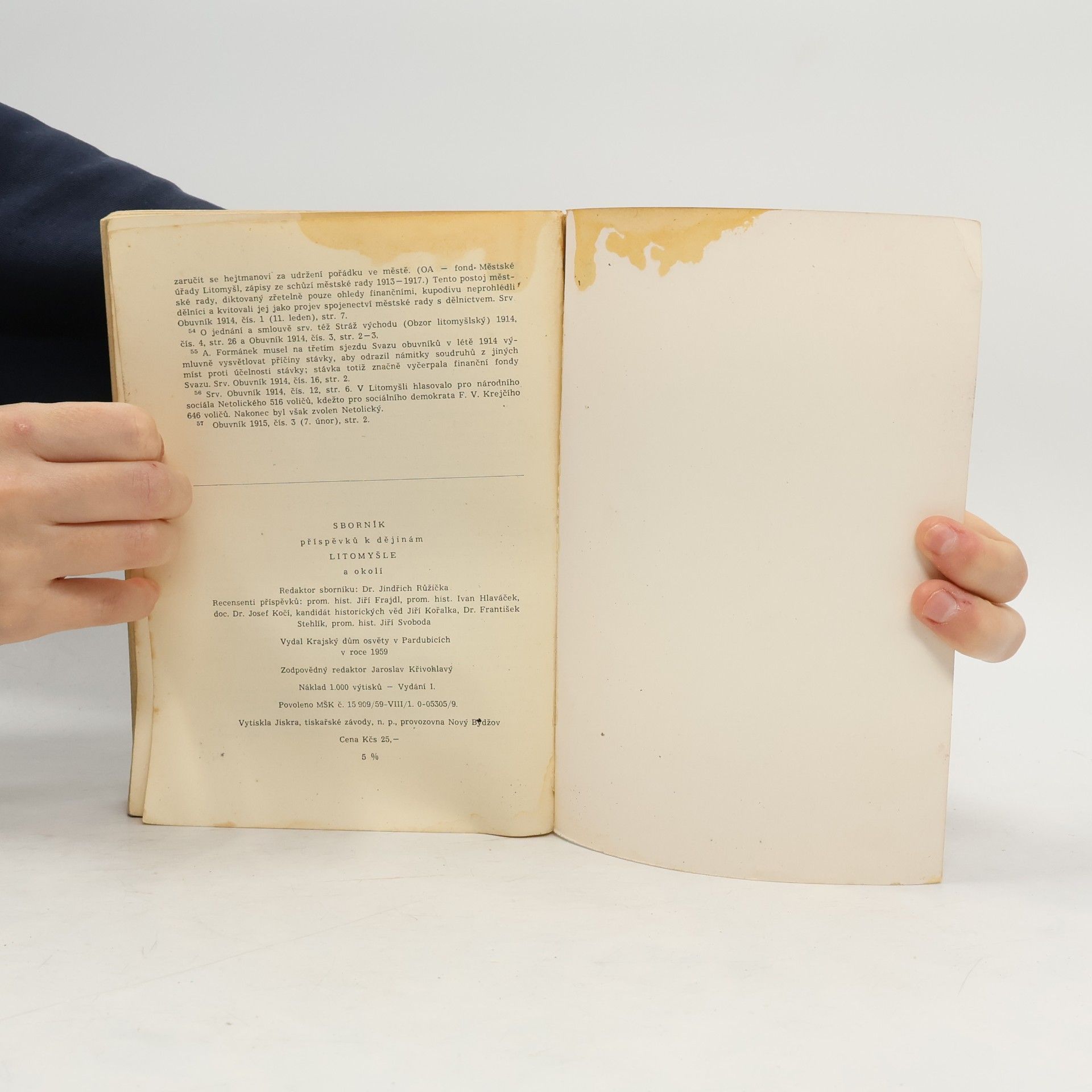 Various authors Sborník příspěvků k dějinám Litomyšle a okolí