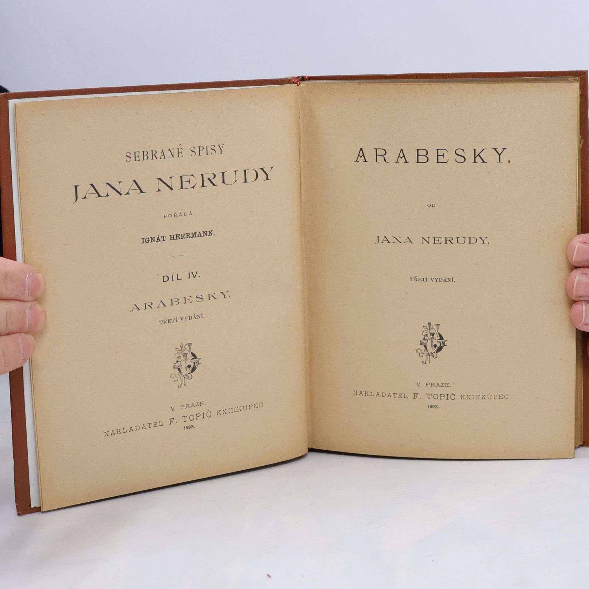 Jan Neruda Sebrané spisy Jana Nerudy IV. Arabesky
