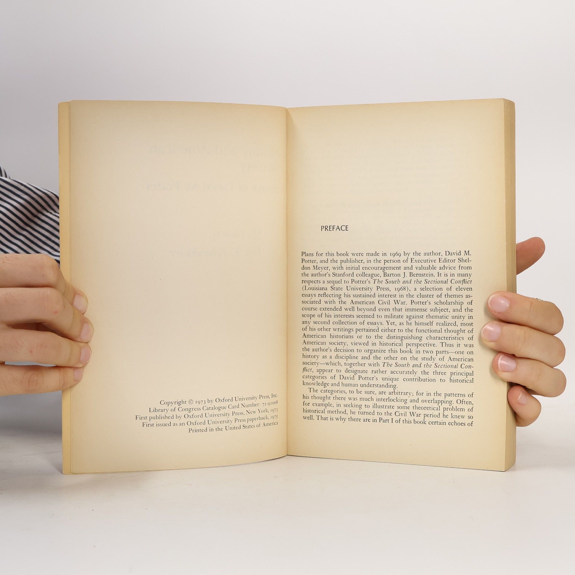 David Morris Potter History and American Society