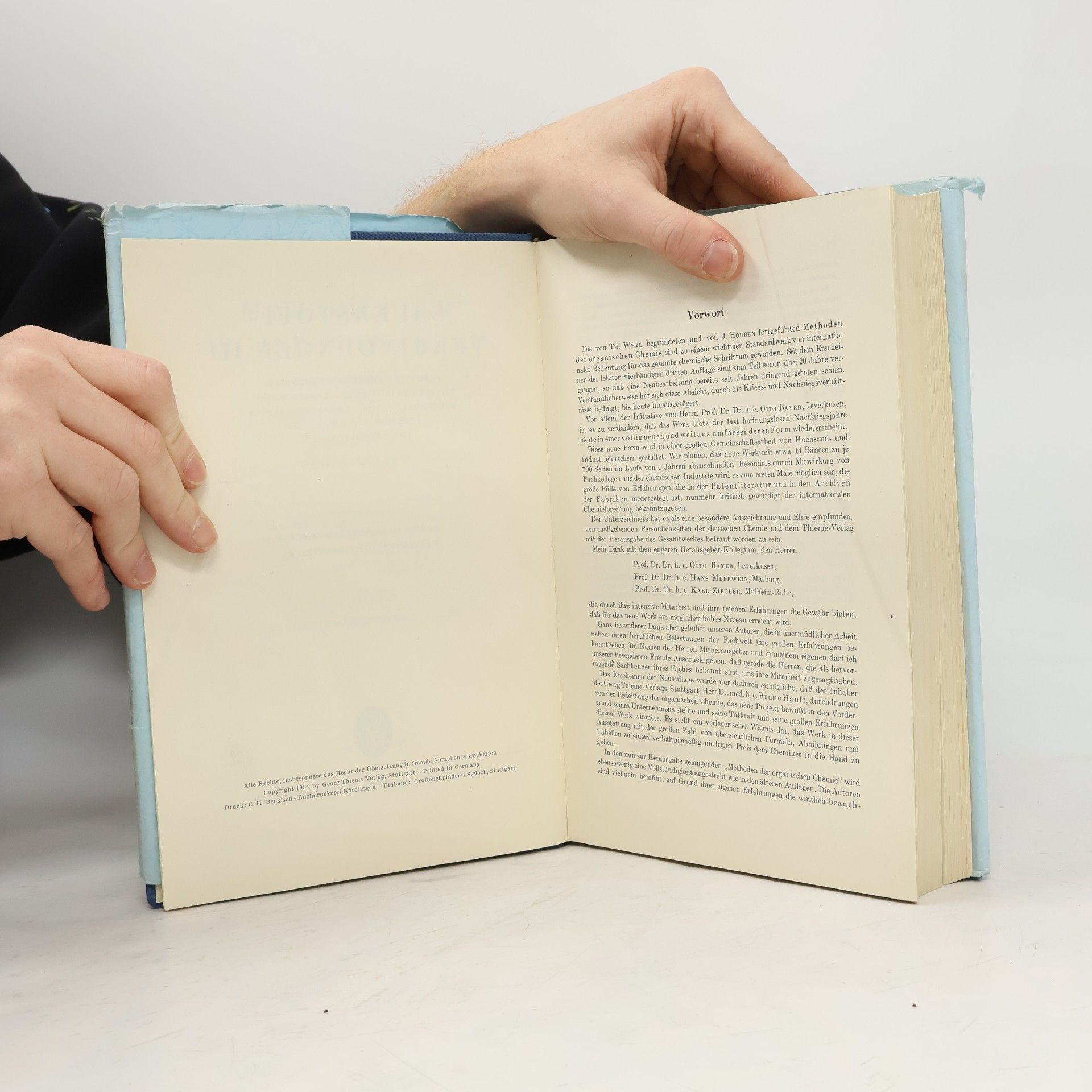 Various authors Methoden der organischen Chemie. Band VIII: Sauerstoffverbindungen III