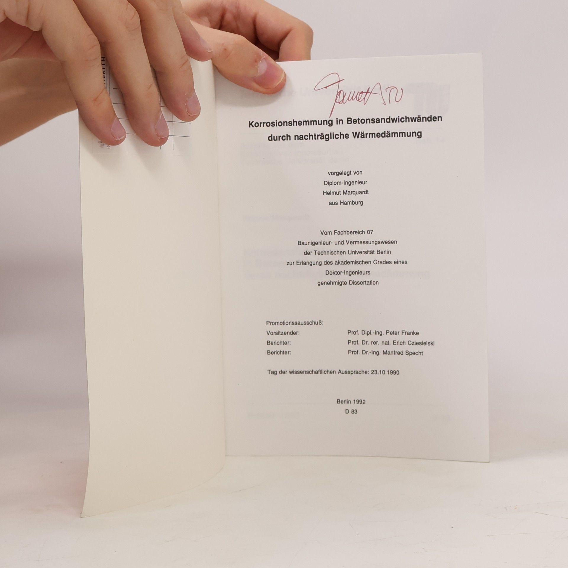 Helmut Marquardt Korrosionshemmung in Betonsandwichwänden durch nachträgliche Wärmedämmung