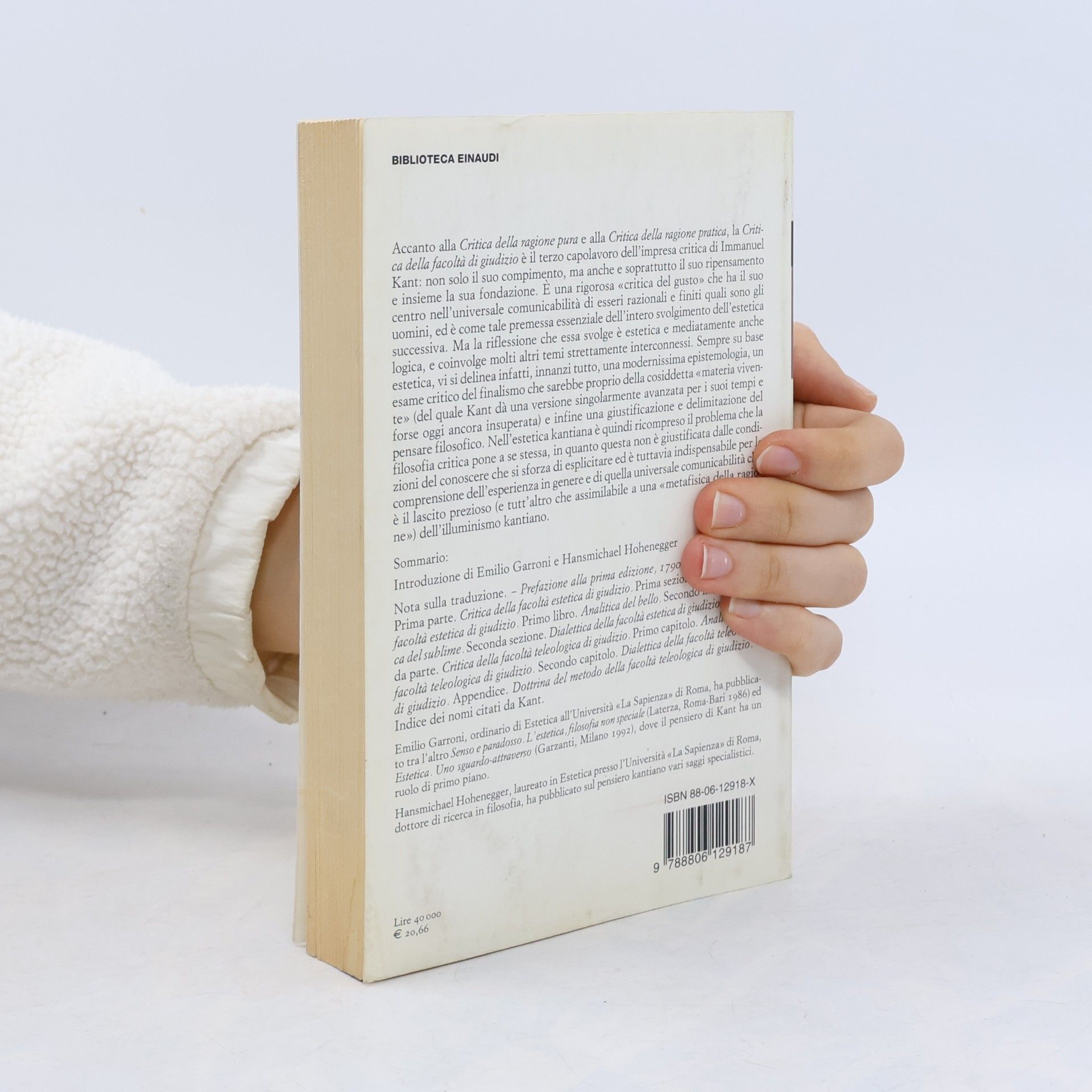 Immanuel Kant Biblioteca Einaudi - 58: Critica della facoltà giudizio