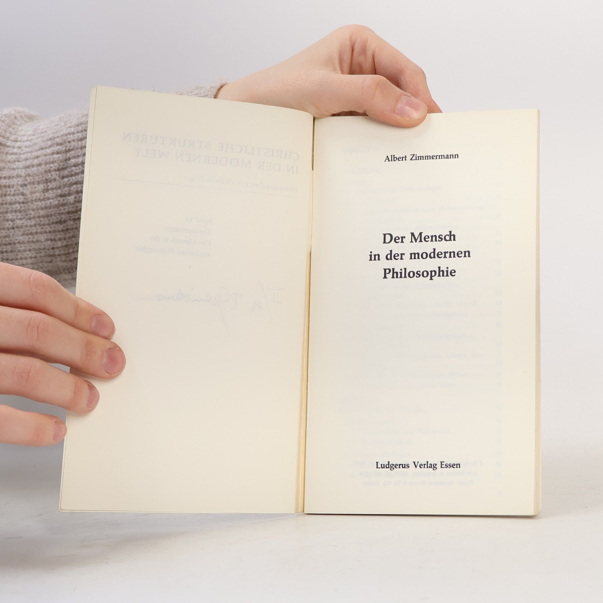 Albert Zimmermann Der Mensch in der modernen Philosophie