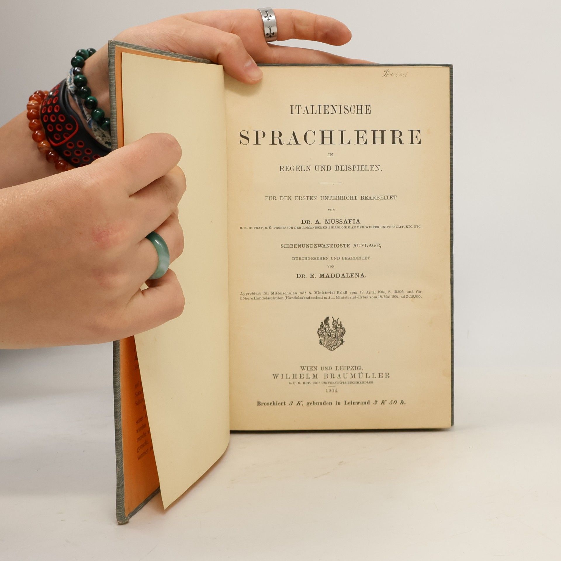 A. Mussafia Italienische Sprachlehre