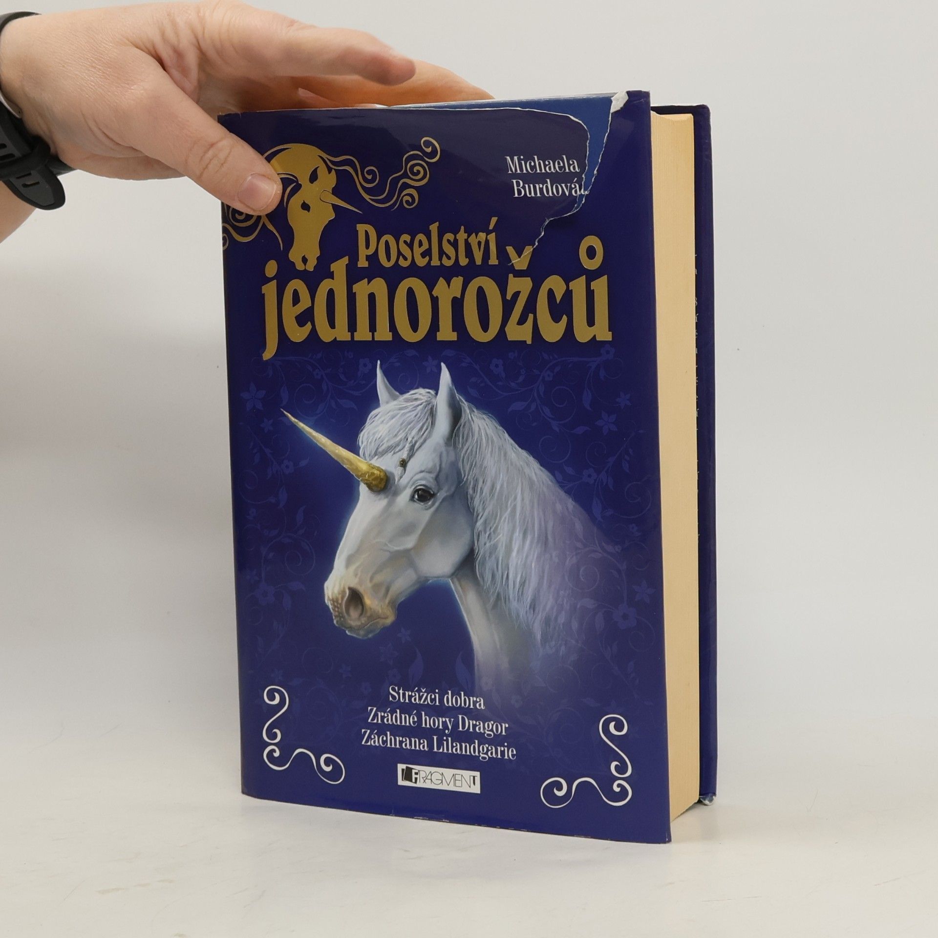 Michaela Burdová Poselství jednorožců. Strážci dobra. Zrádné hory Dragor. Záchrana Lilandgarie. 1. - 3. díl