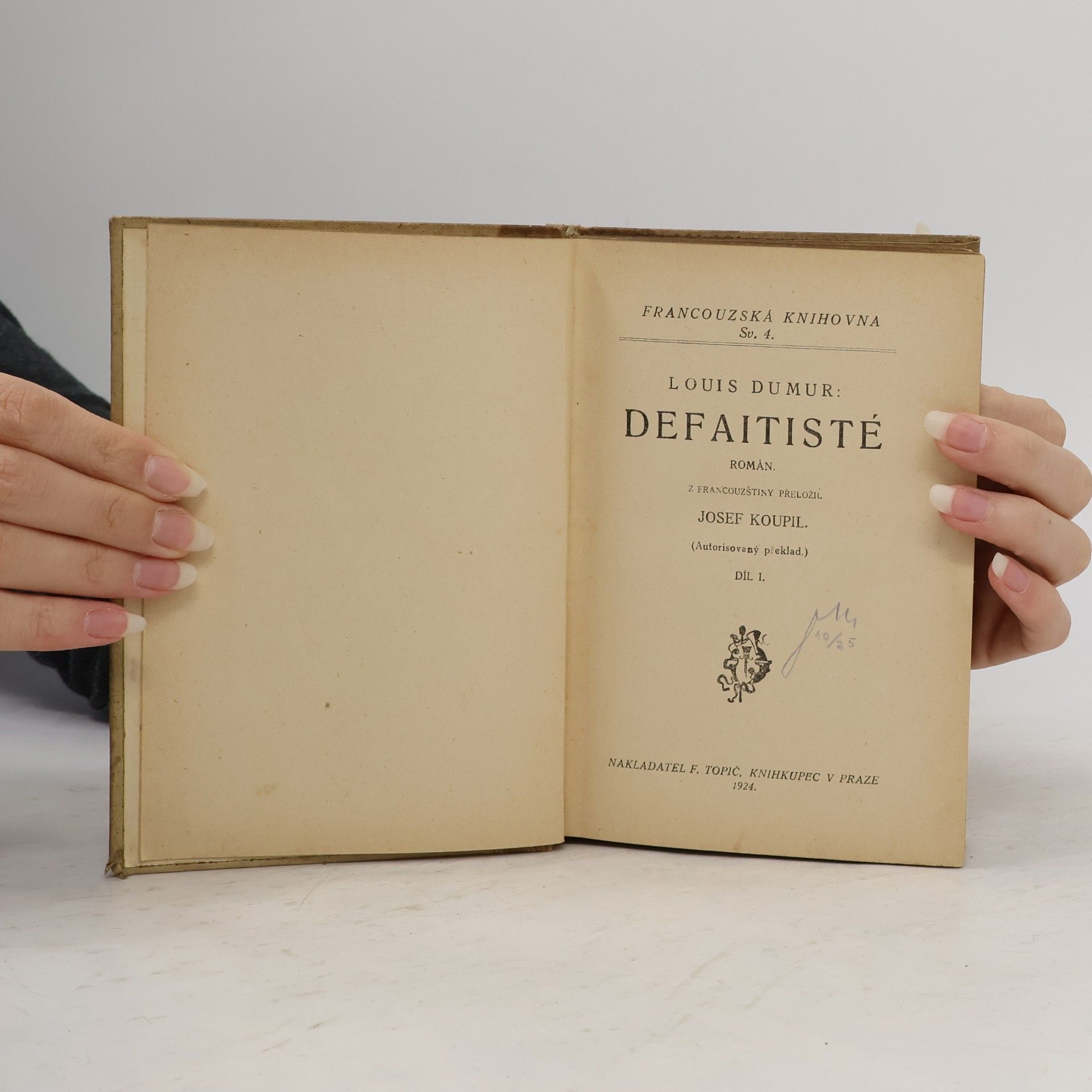 Louis Dumur Defaitisté I