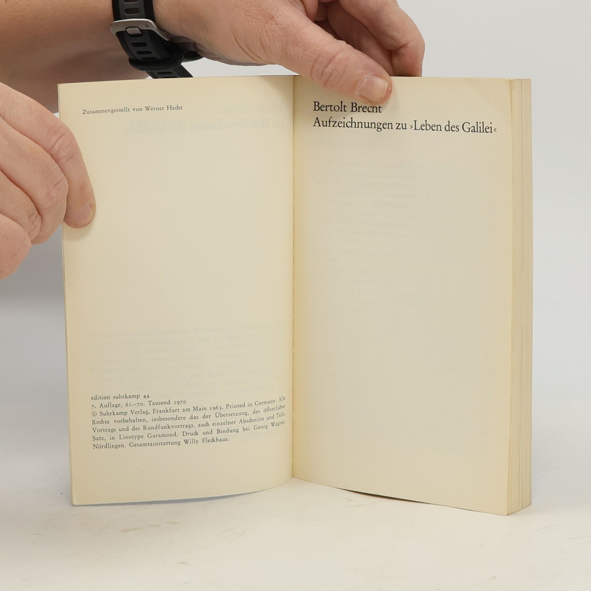 Bertolt Brecht Materialien zu Brechts "Leben des Galilei"