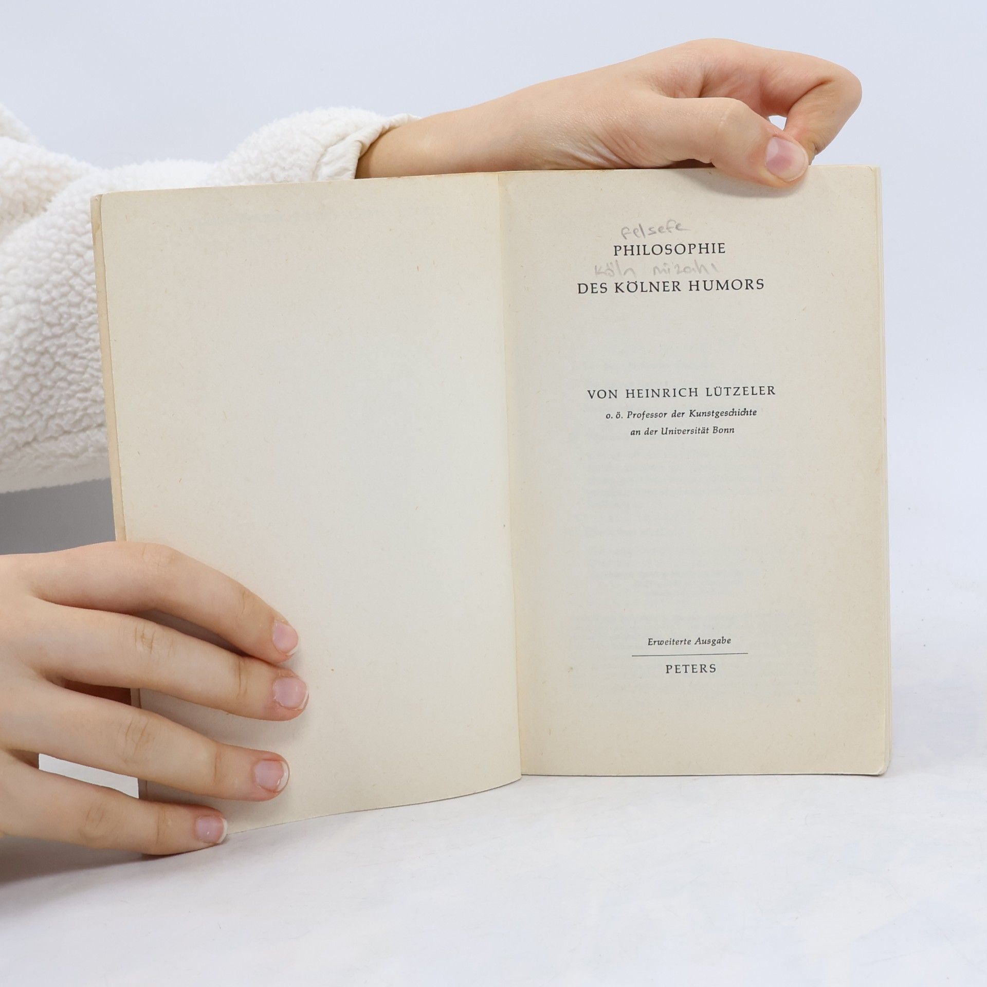 Heinrich Lützeler Philosophie des Kölner Humors