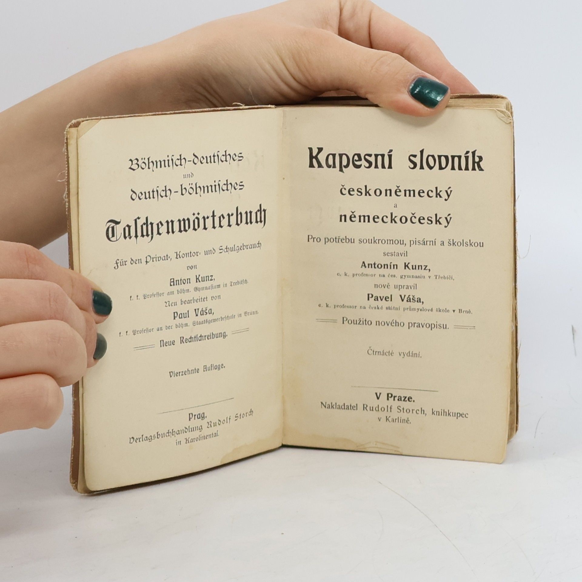 Anton Kunz Kapesní slovník českoněmecký a německočeský