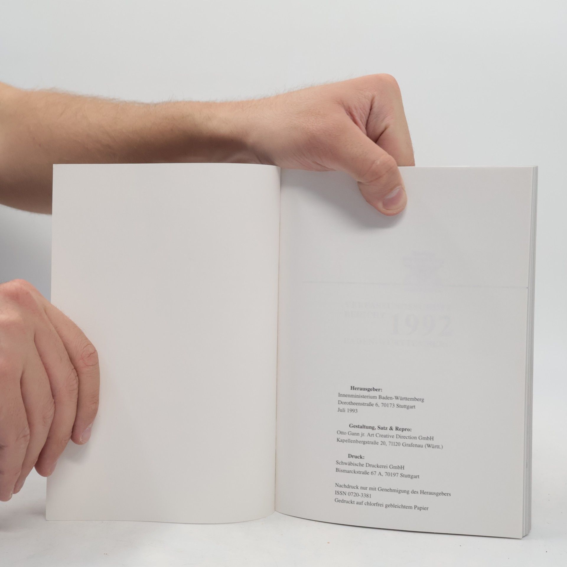 Autores varios Verfassungsschutzbericht Baden-Württemberg 1992