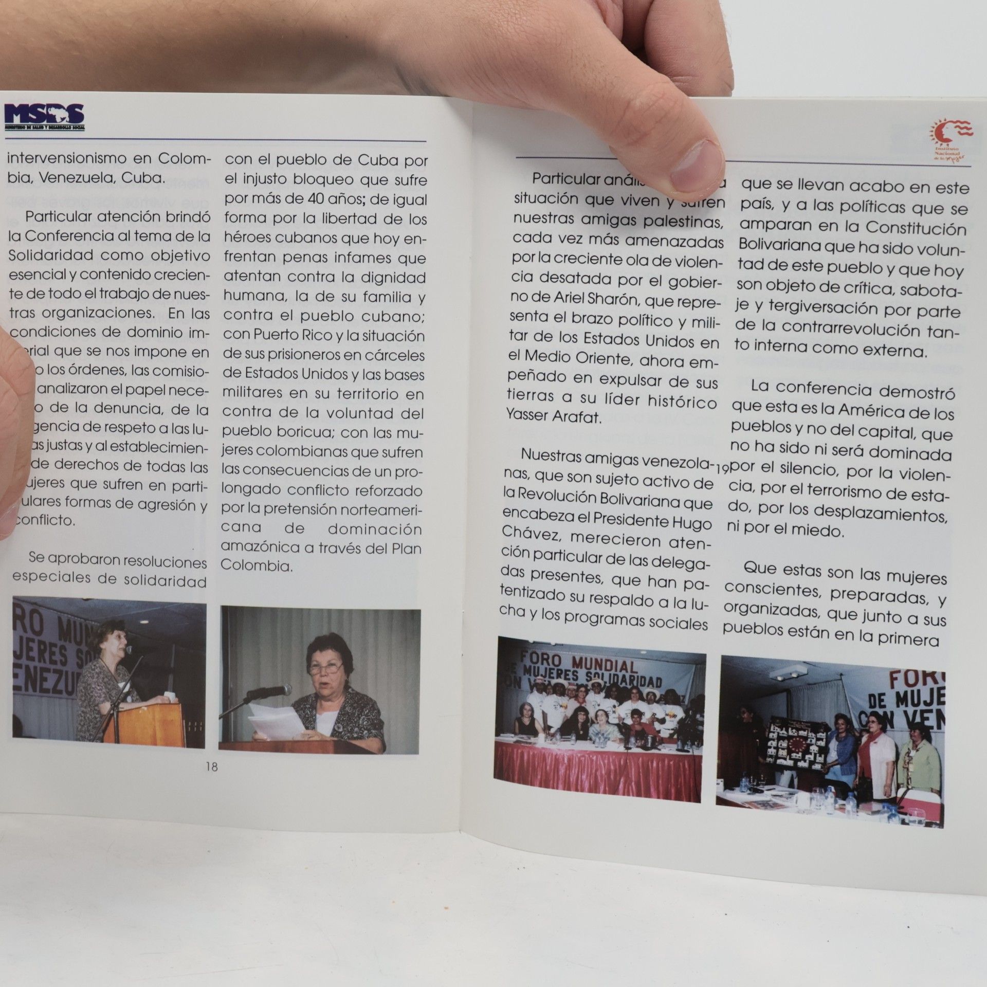Ministerio De Salud Y Desarrollo Social Plan de Acción de Solidaridad Declaración de Caracas y Resolución de Solidaridad con Venezuela