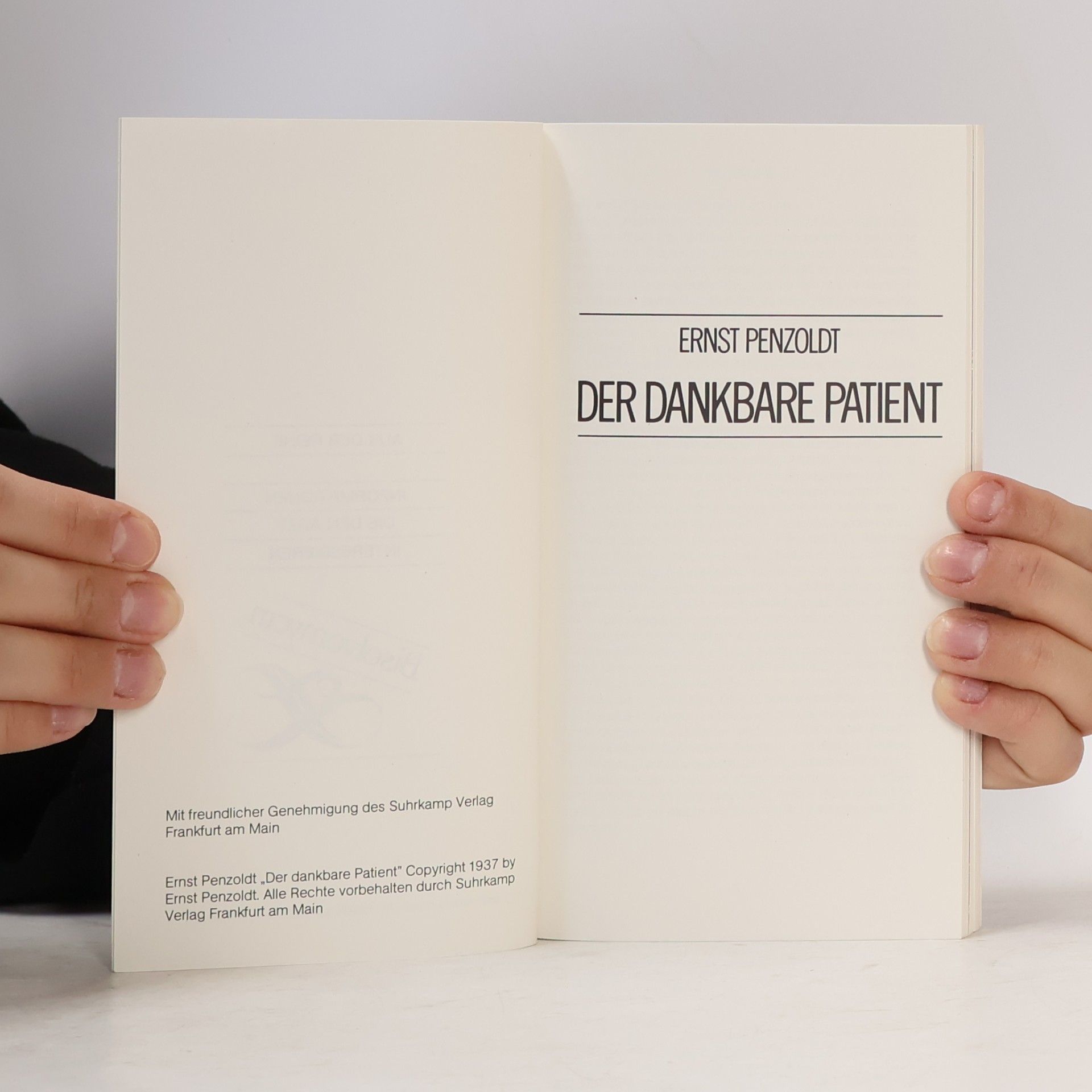 Ernst Penzoldt Der dankbare patient