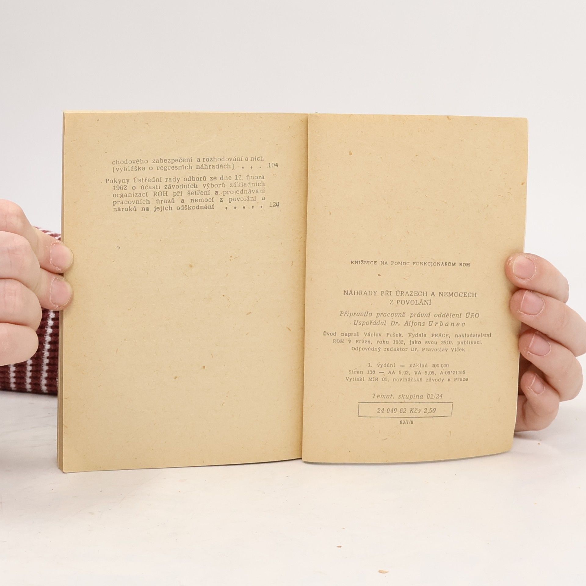Various authors Náhrady při úrazech a nemocech z povolání