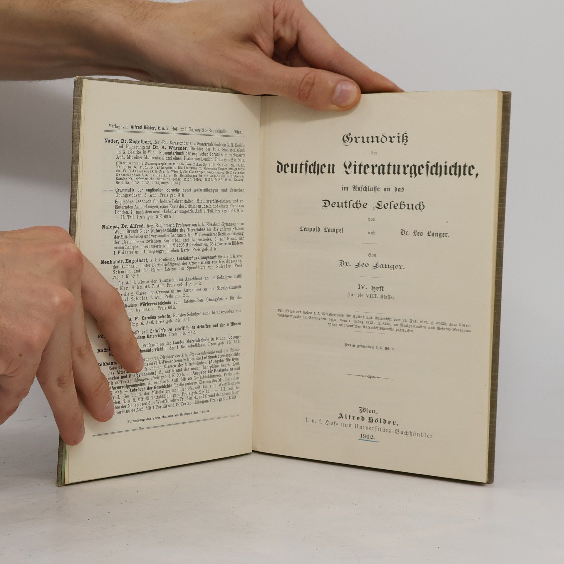 Leopold Langer Grundriß der deutschen Literaturgeschichte