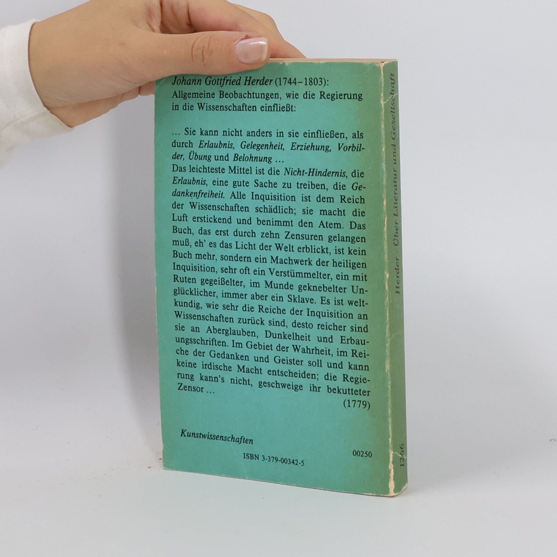 Johann Gottfried Herder Über Literatur und Gesellschaft