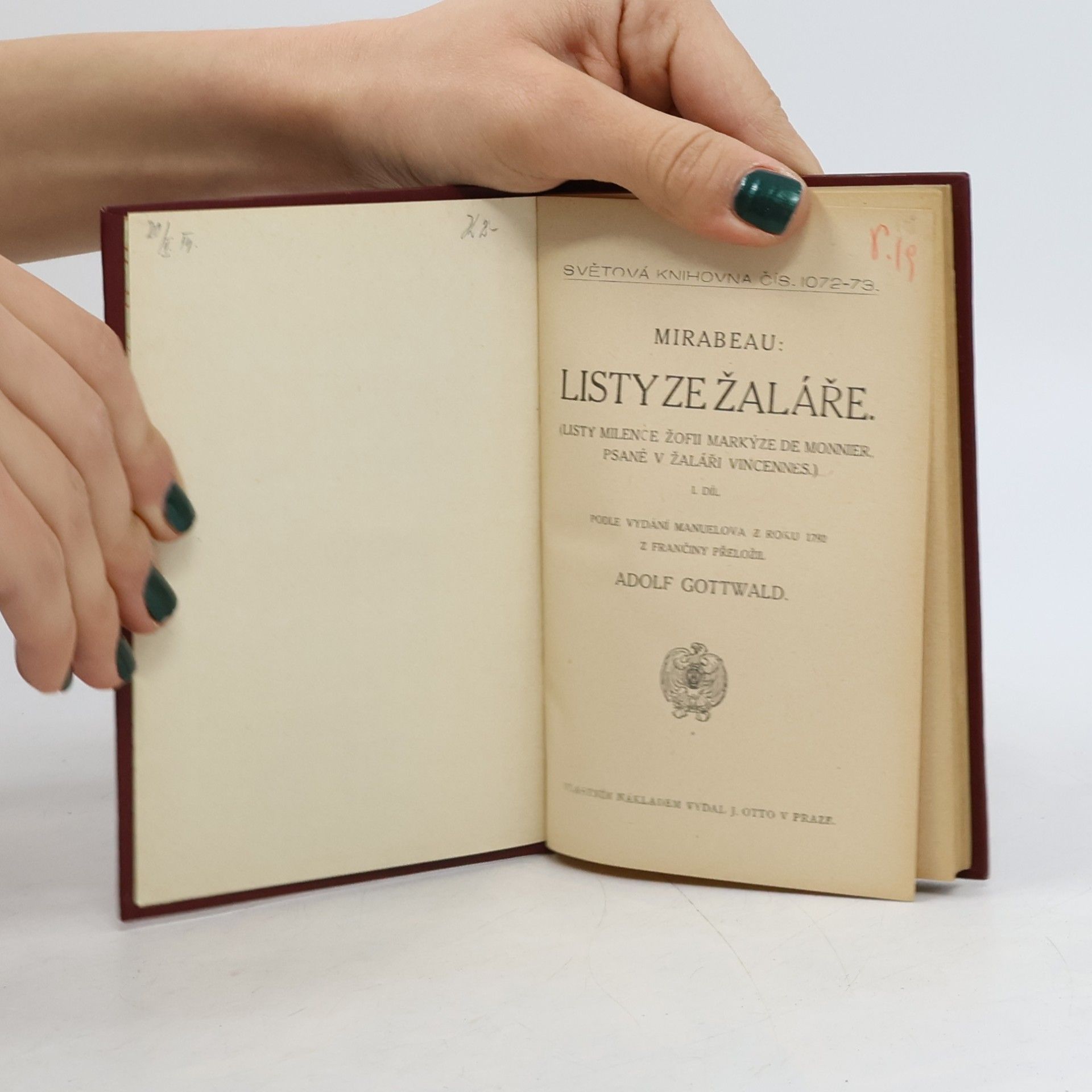 Honoré Gabriel Riqueti, comte de Mirabeau Listy ze žaláře