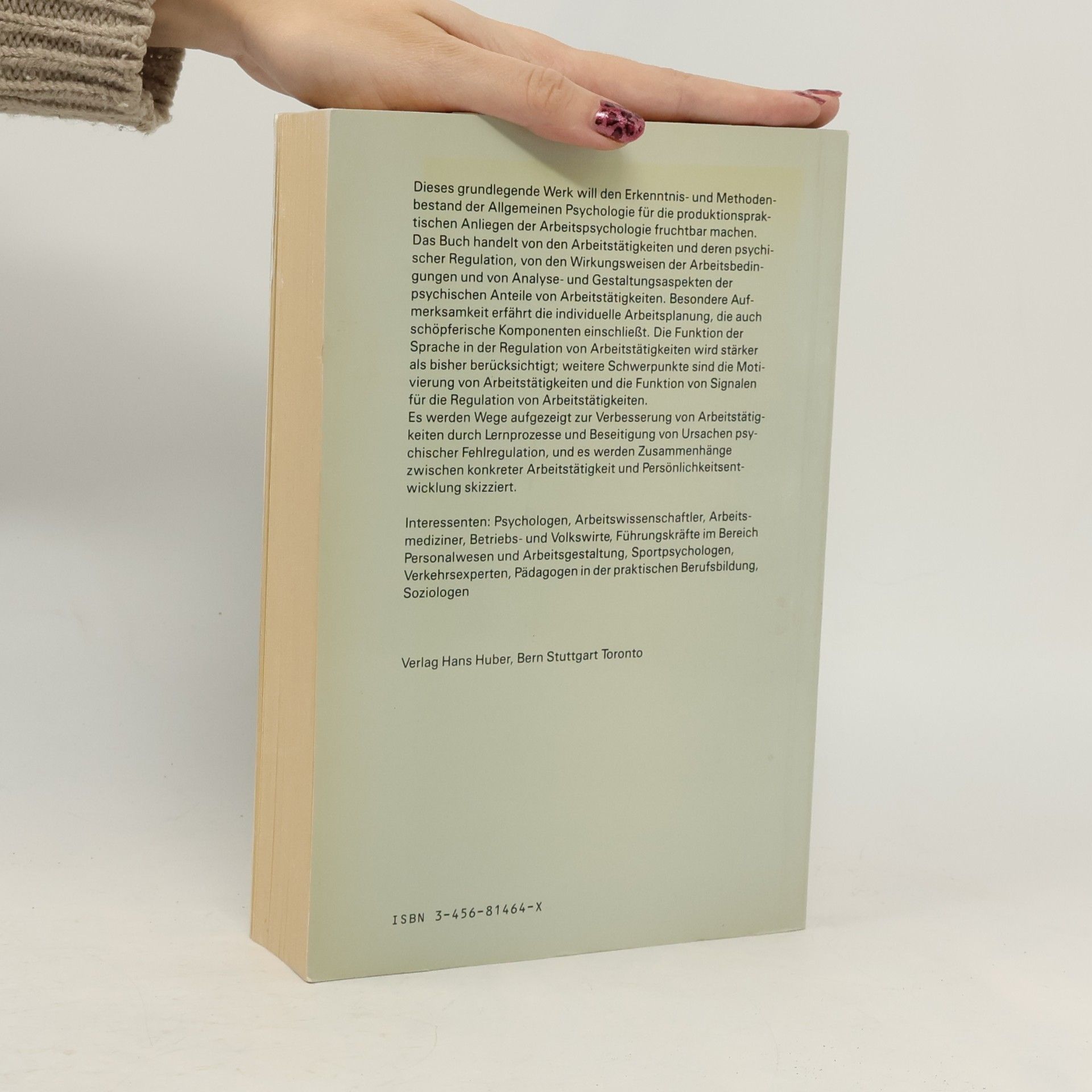 Winfried Hacker Schriften zur Arbeitspsychologie - 41: Arbeitspsychologie