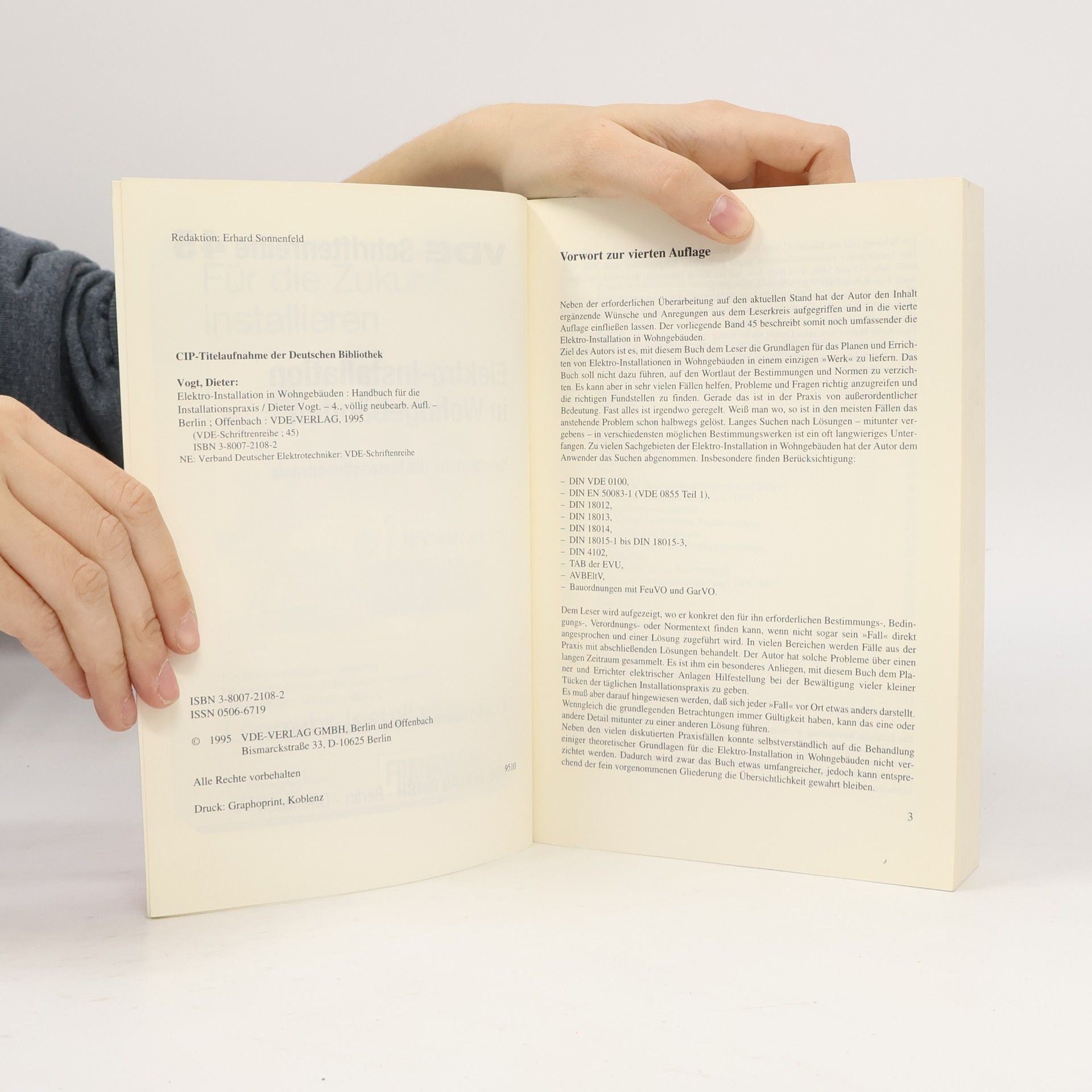 Dieter Vogt Elektro-Installation in Wohngebäuden. Handbuch für die Installationspraxis - 4. Auflage