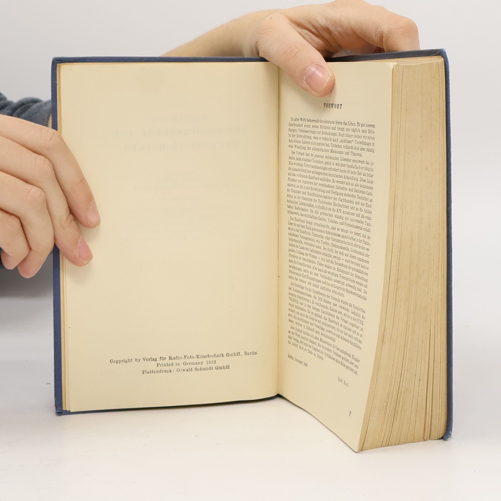 Curt Rist Handbuch für Hochfrequenz- und Elektro-Techniker. Band I.