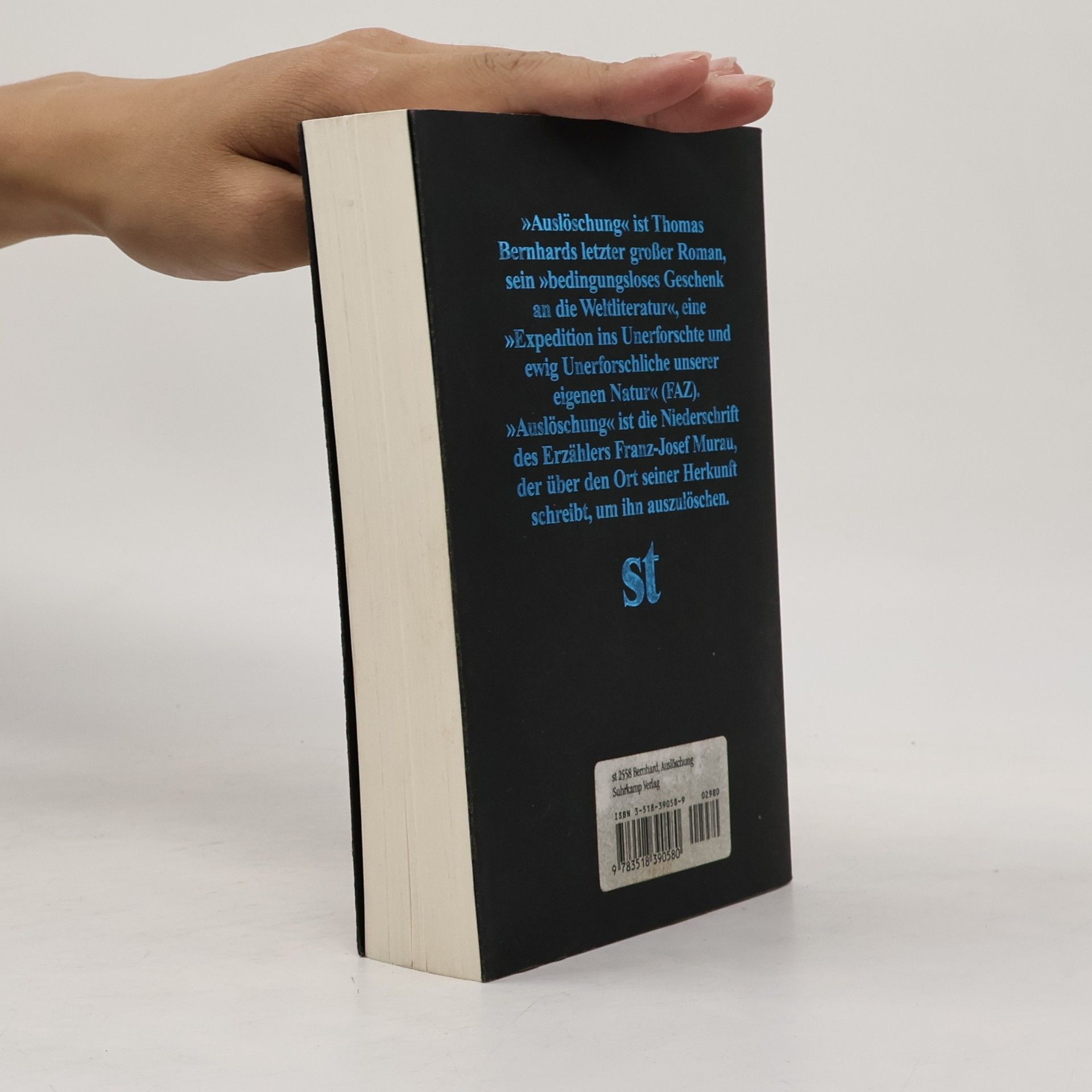 Thomas Bernhard Auslöschung : ein Zerfall