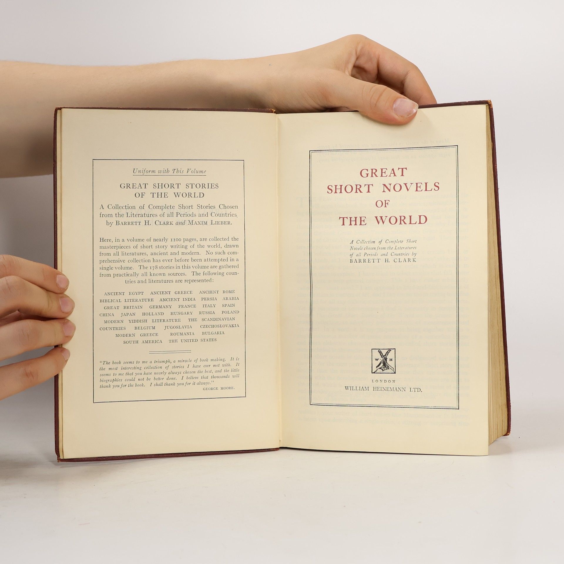 Barrett H. Clark Great Short Novels of the World
