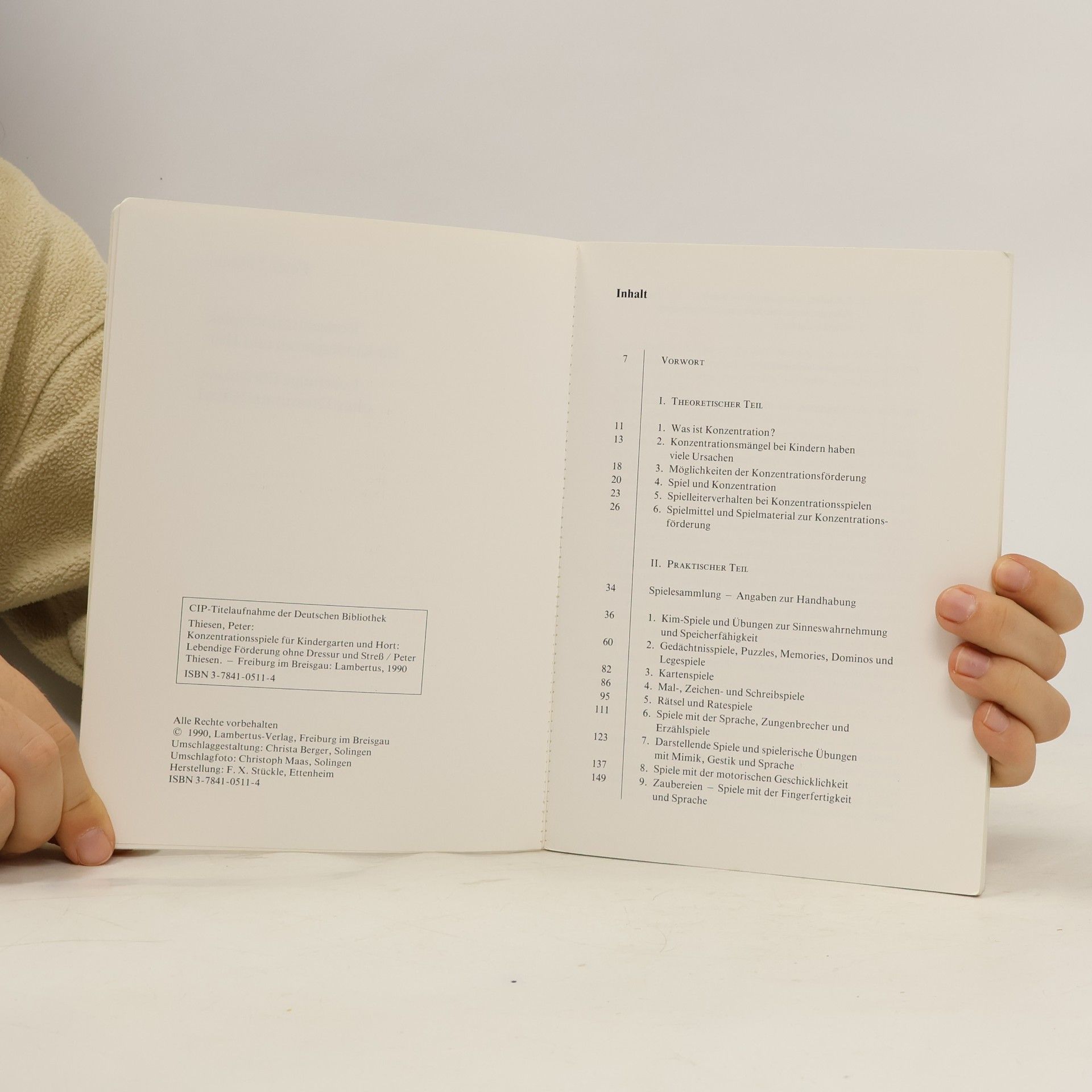 Peter Thiesen Konzentrationsspiele für Kindergarten und Hort