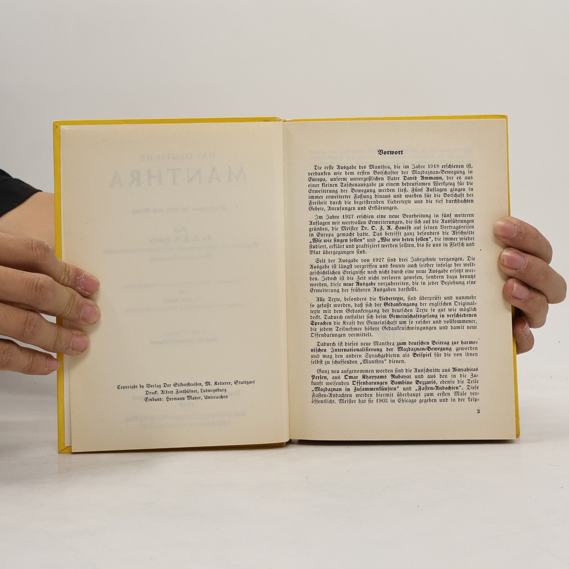 David Ammann Das deutsche Manthra Mazdaznan
