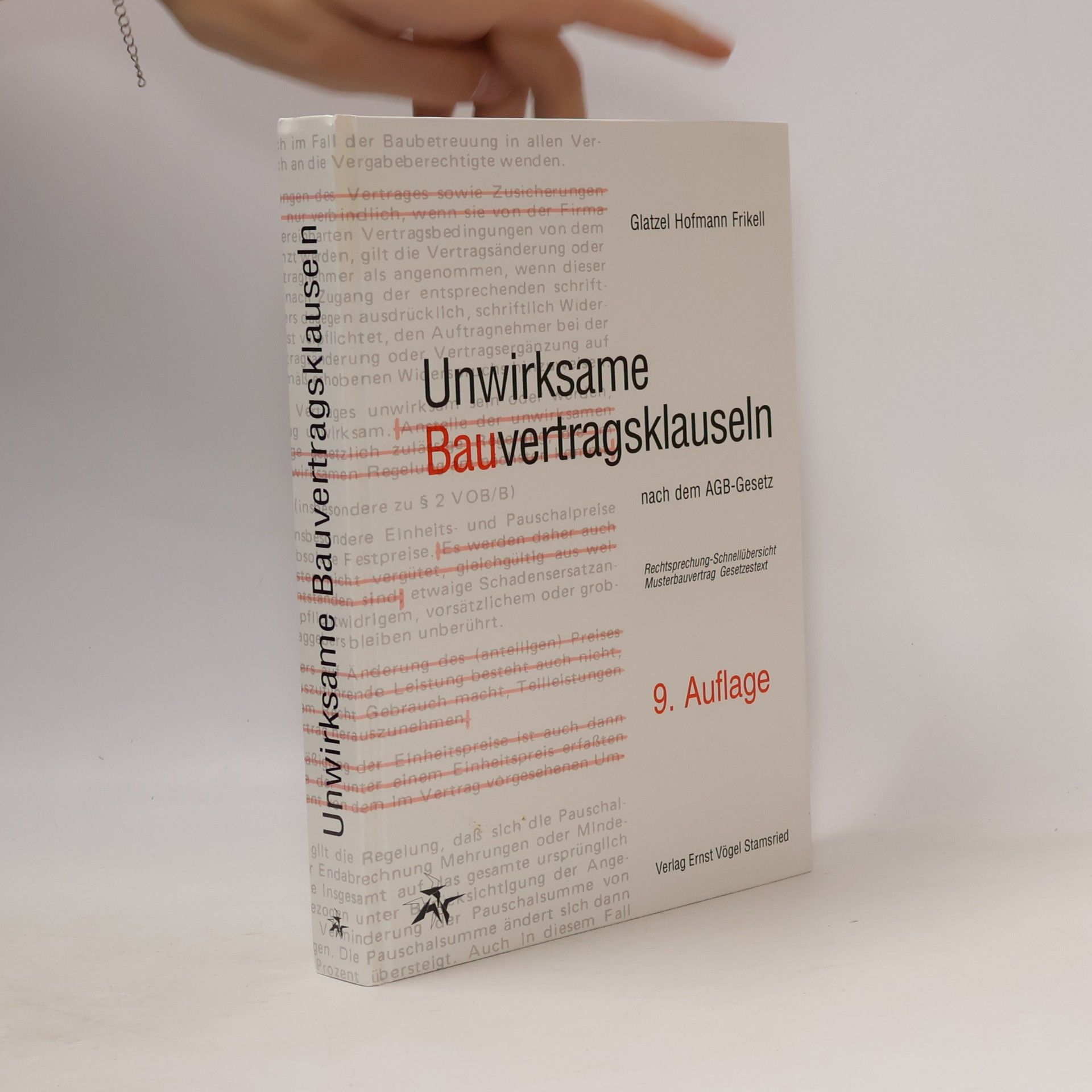 Unwirksame Bauvertragsklauseln nach dem AGB-Gesetz