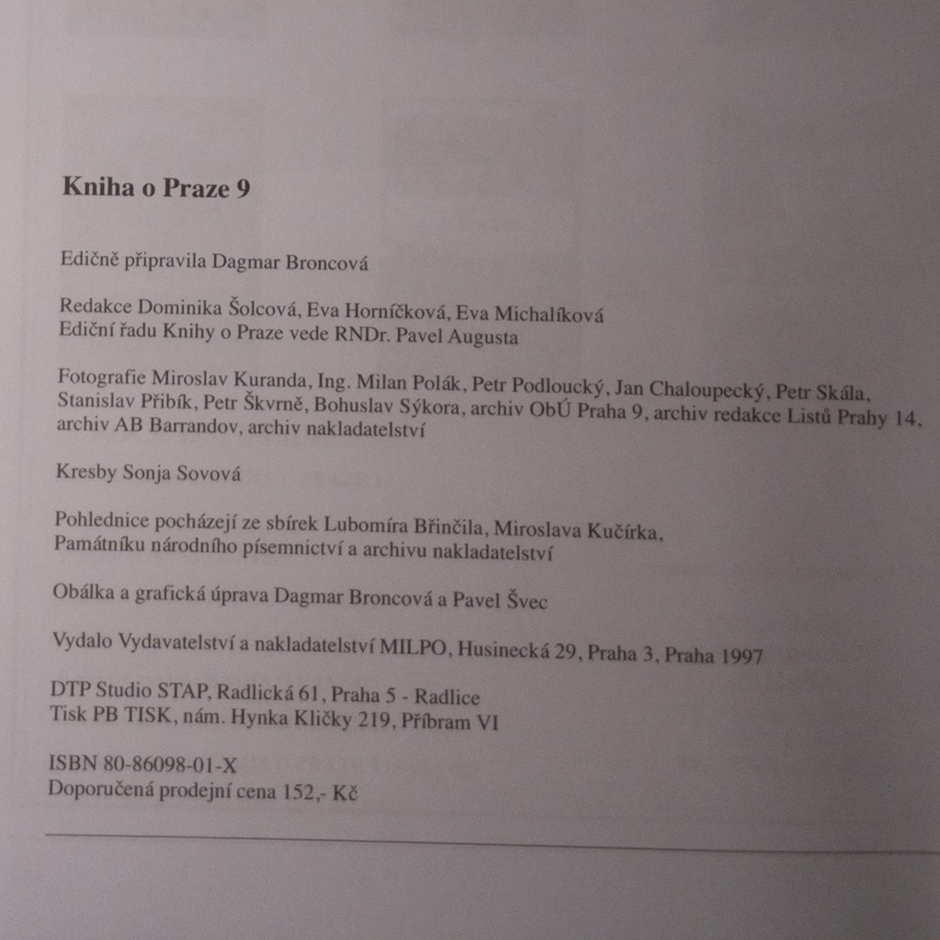 Sonja Sovová Kniha o Praze 9