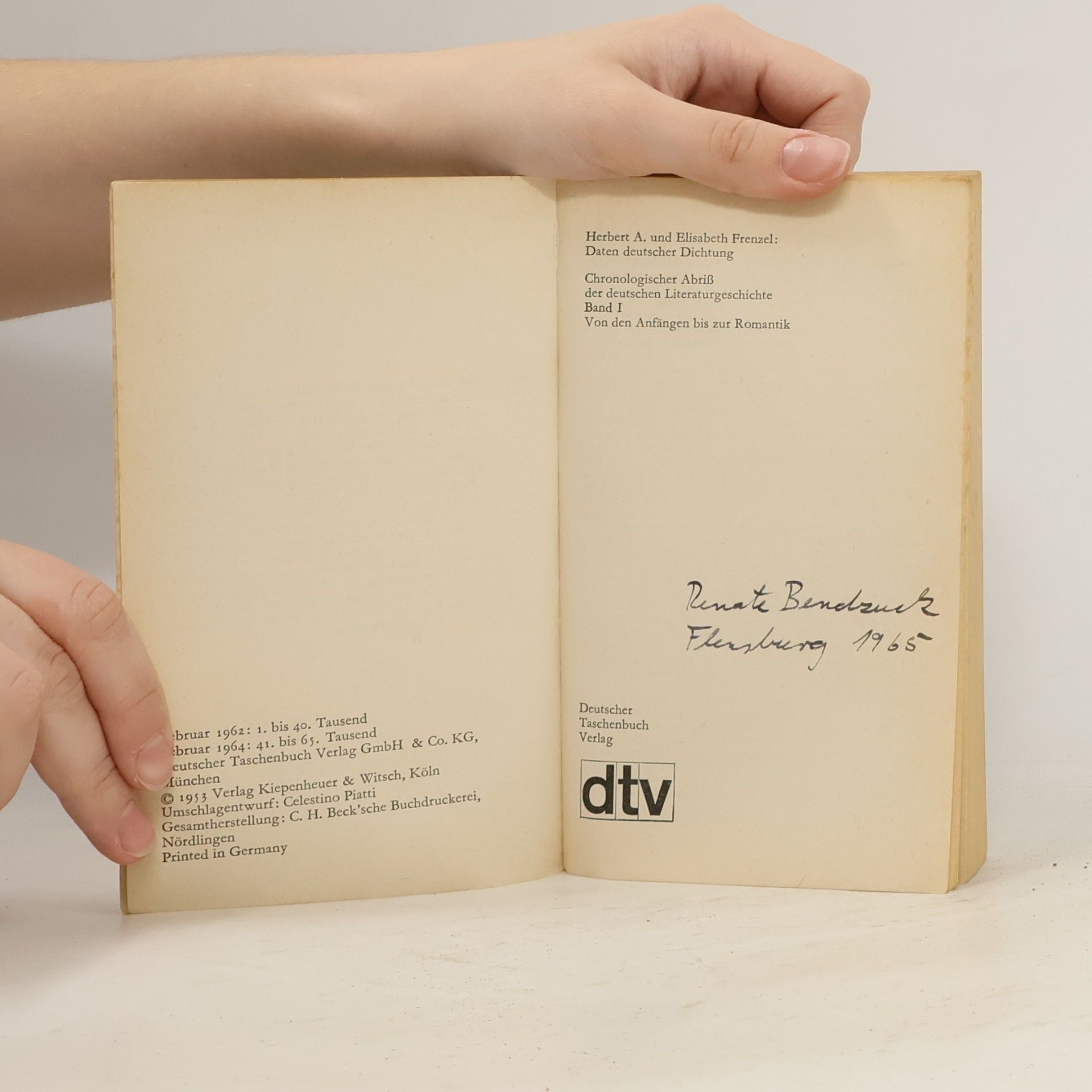 Herbert A. Frenzel Daten deutscher Dichtung I