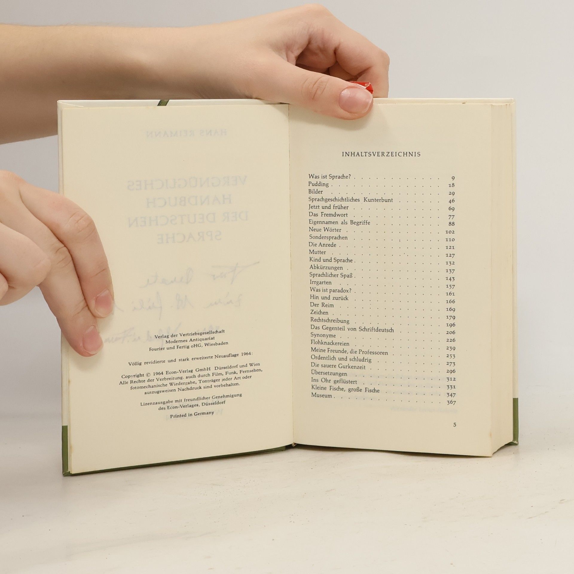 Hans Reimann Vergnügliches Handbuch der deutschen Sprache