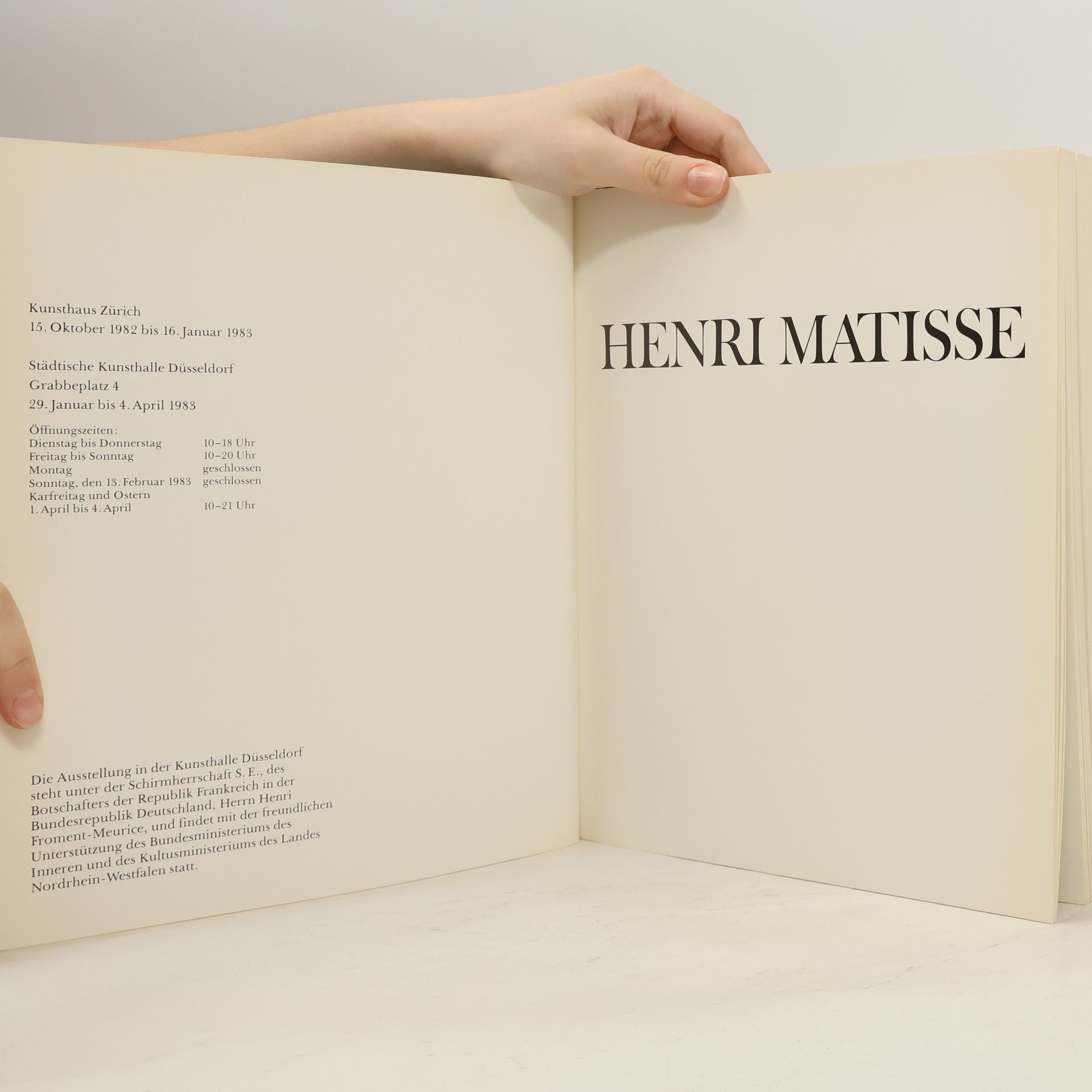 Felix Baumann Henri Matisse. Zürich Düsseldorf 1982/83