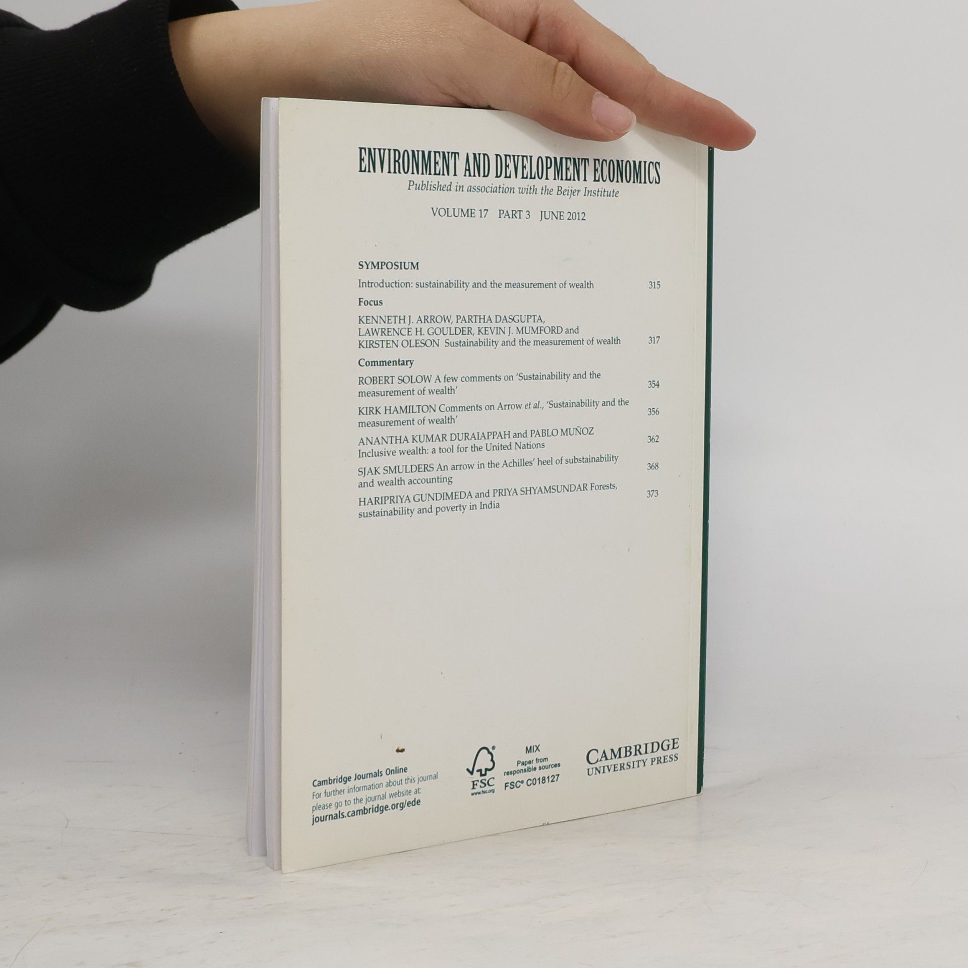 Kenneth Arrow Environment and Development Economics